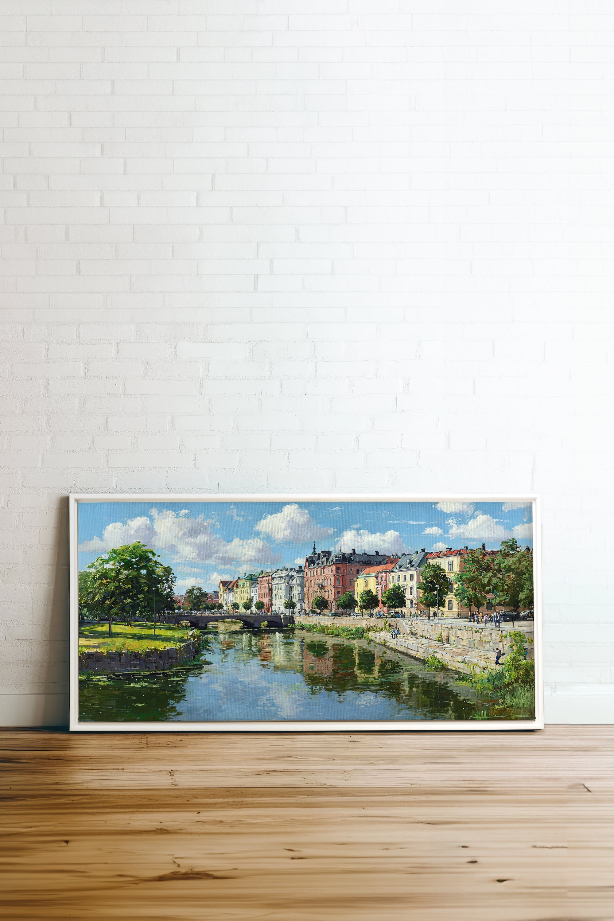 OLEKA CANVAS - NORTHERN CALM, Oeuvre sur toile étirée, encadré Blanc