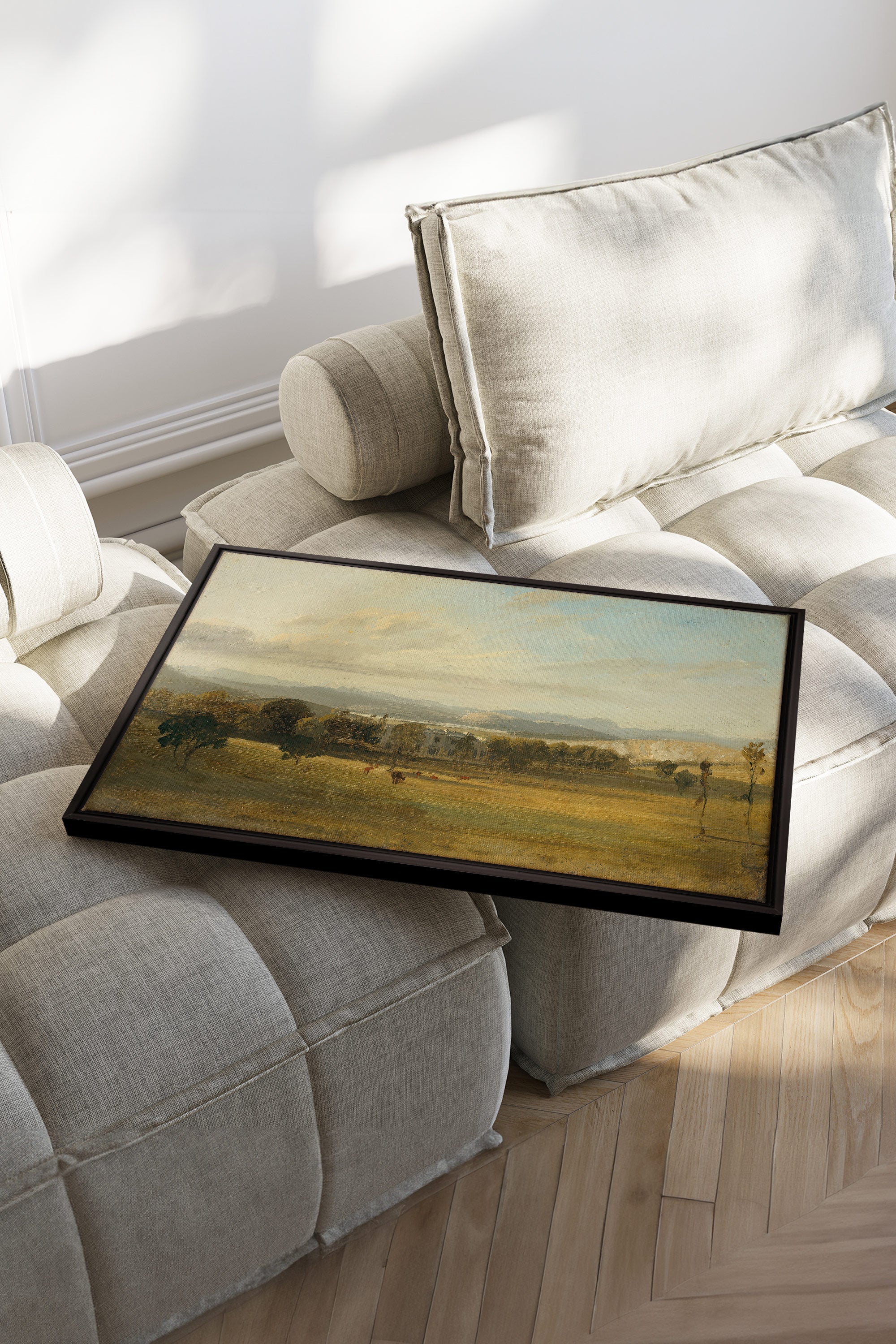 OLEKA CANVAS - SOUFFLE DORÉ, Oeuvre sur toile étirée, encadré Noir