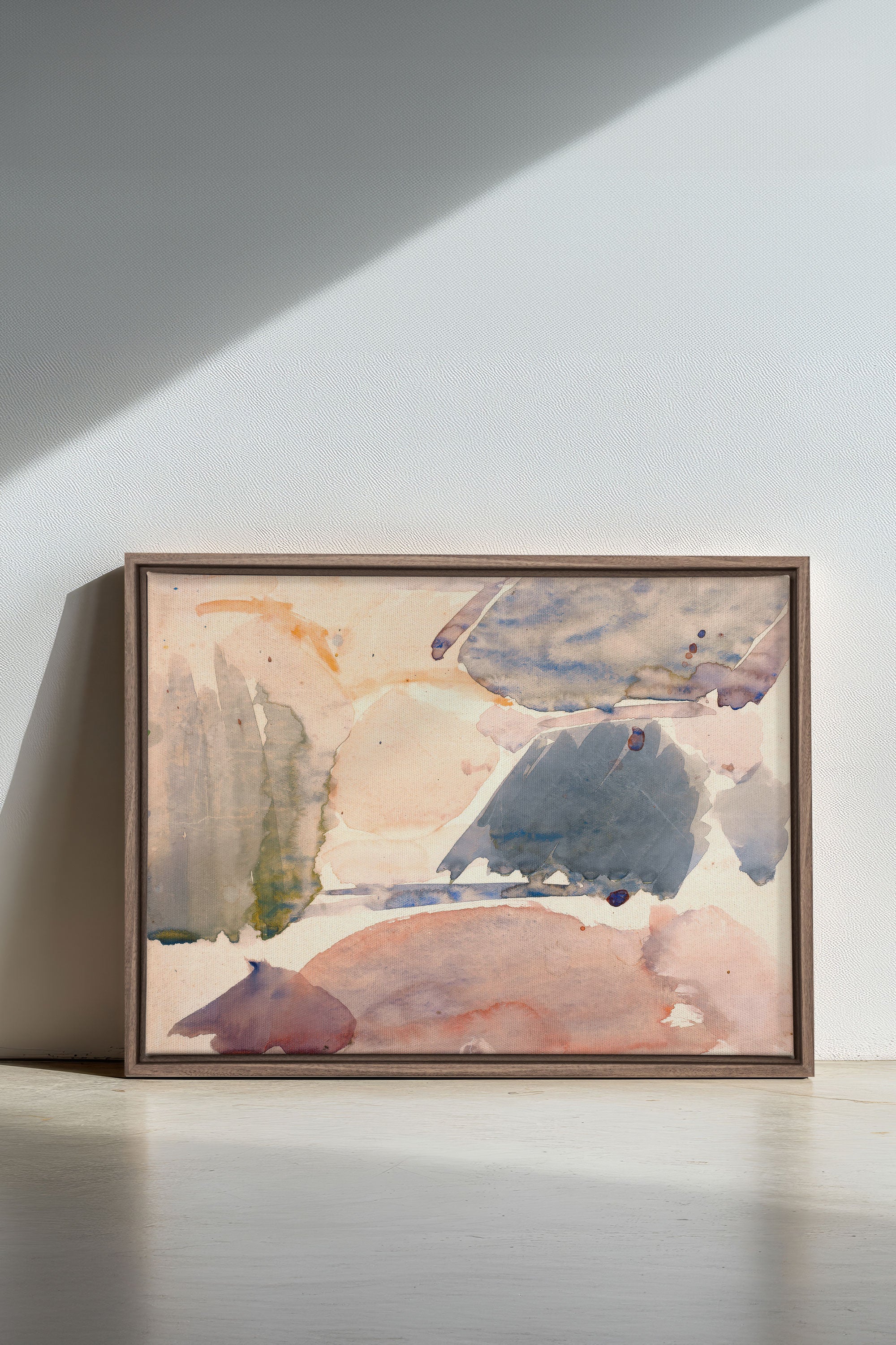 FROSTED PASTELS, Oeuvre sur toile étirée, encadré Brun Chêne