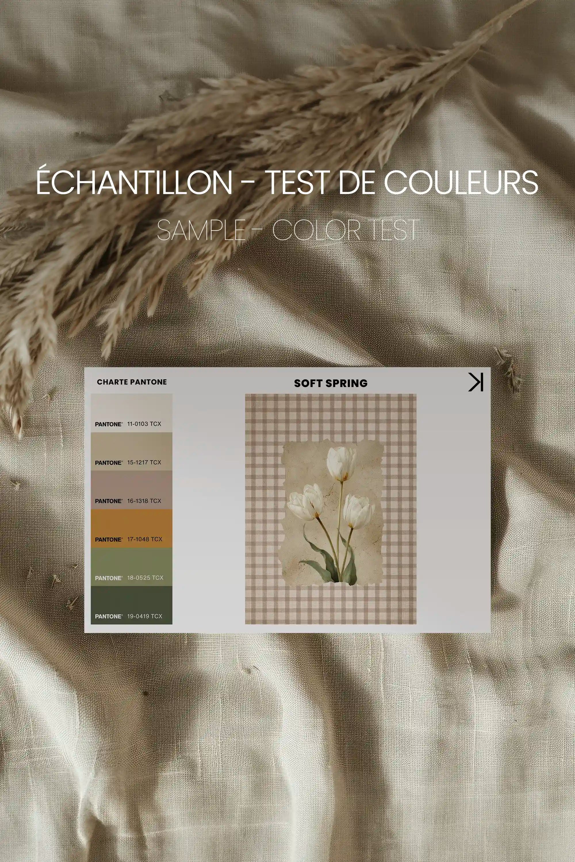 SOFT SPRING, Oeuvre sur toile étirée, encadré Naturel Clair