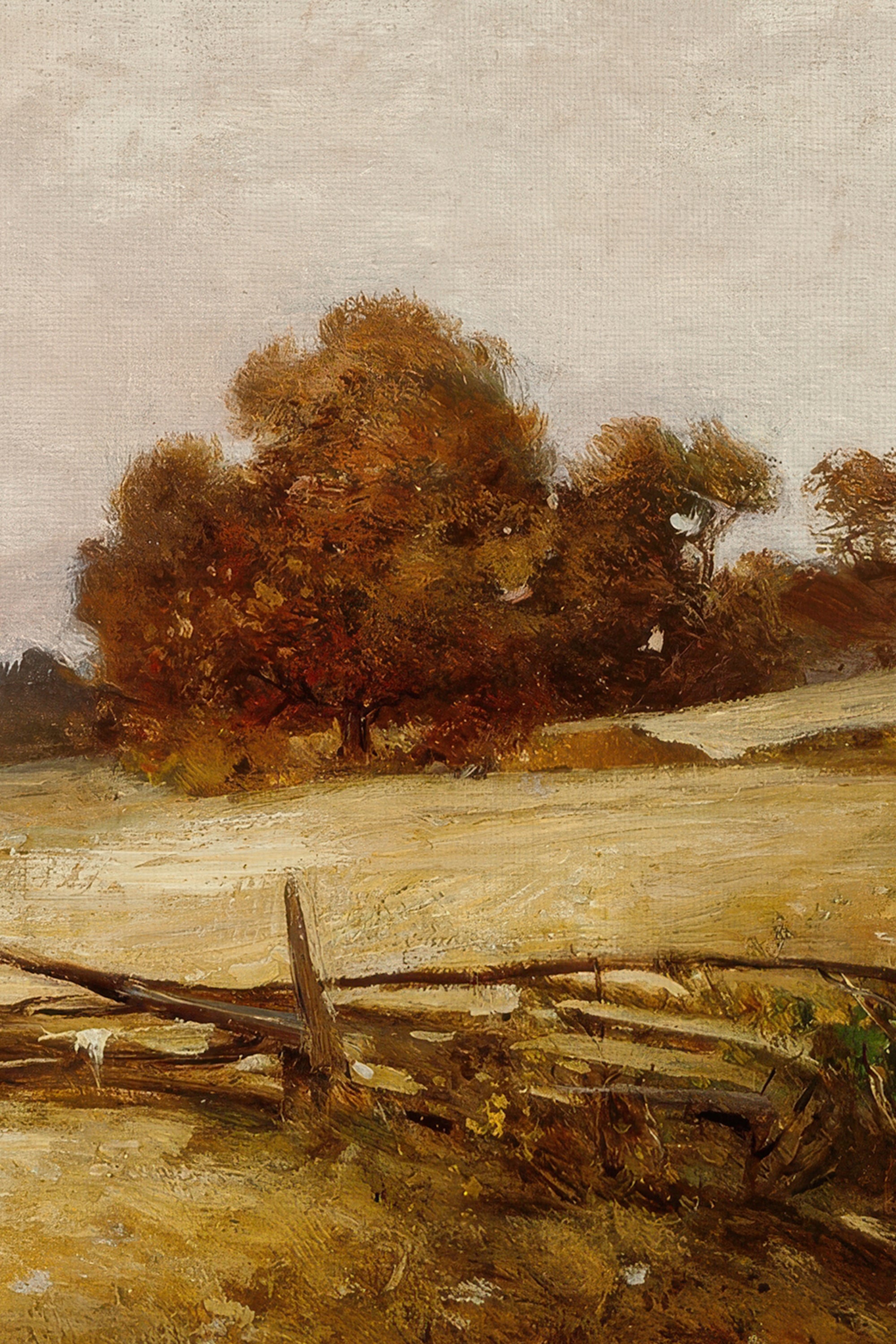 GOLDEN FIELDS, Artwork on stretched canvas, framed Vintage Bronze