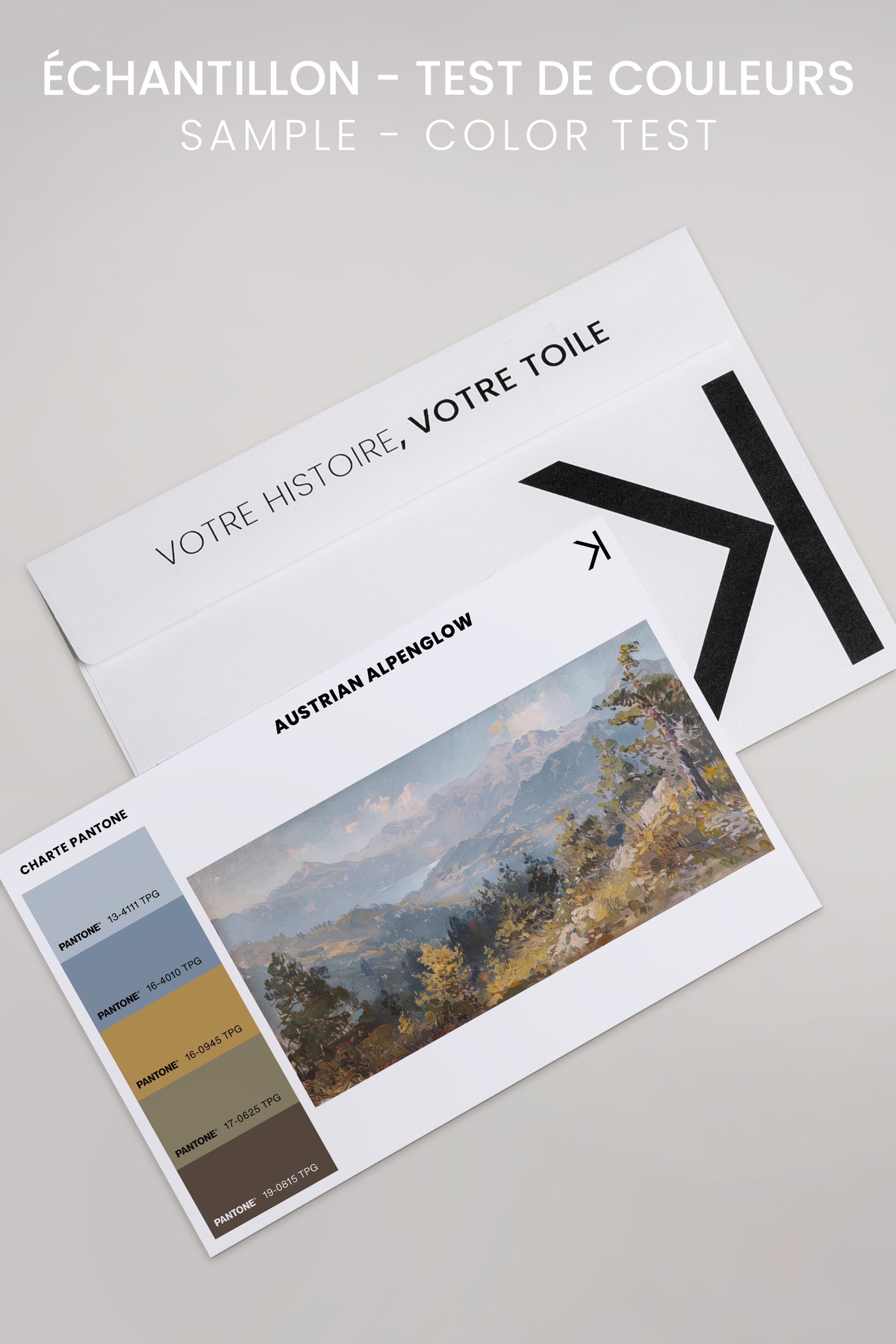 OLEKA CANVAS - Austrian Alpenglow, Oeuvre sur toile étirée, encadré Noir