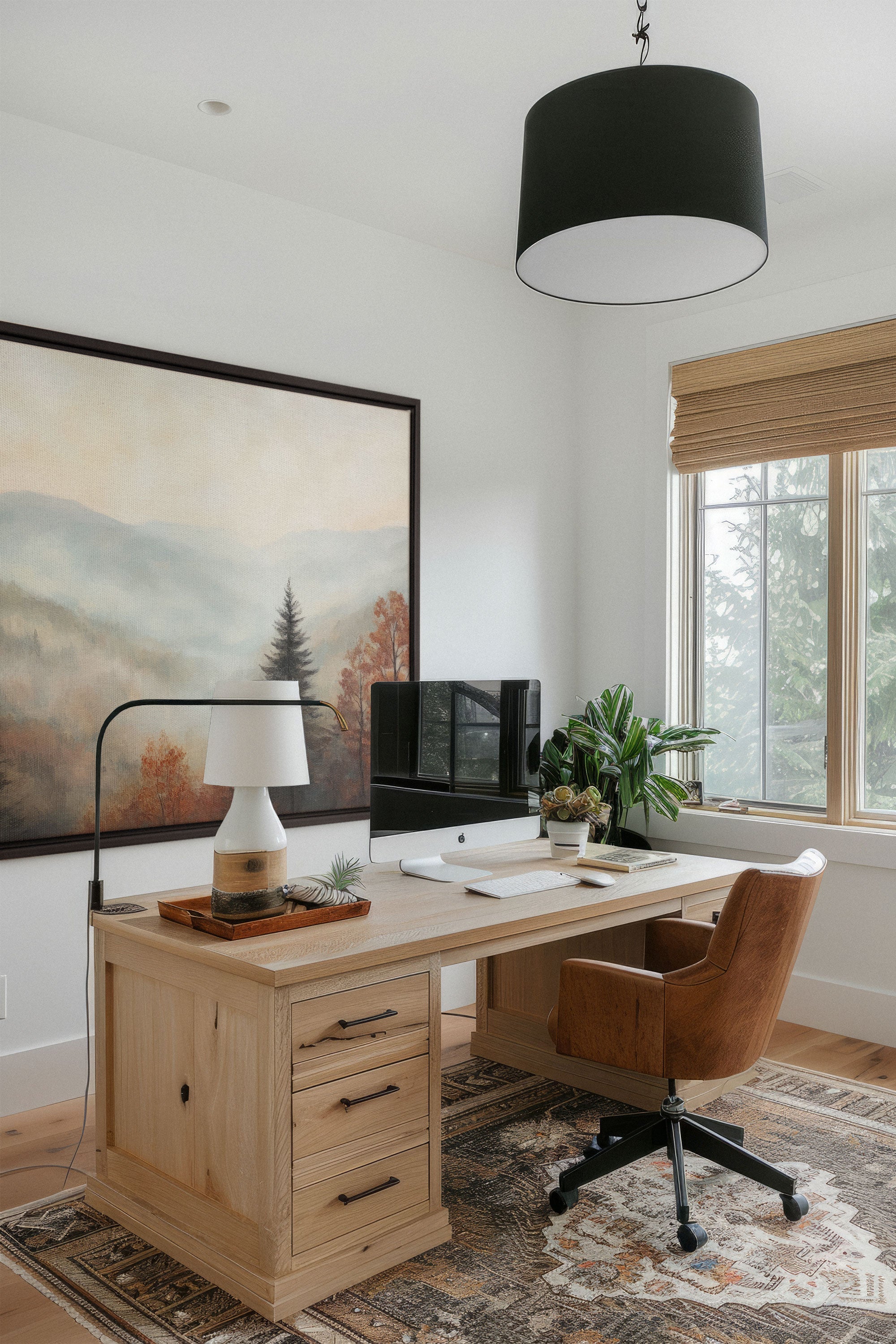 OLEKA CANVAS - MOUNTAIN MORNING, Oeuvre sur toile étirée, encadré Noir