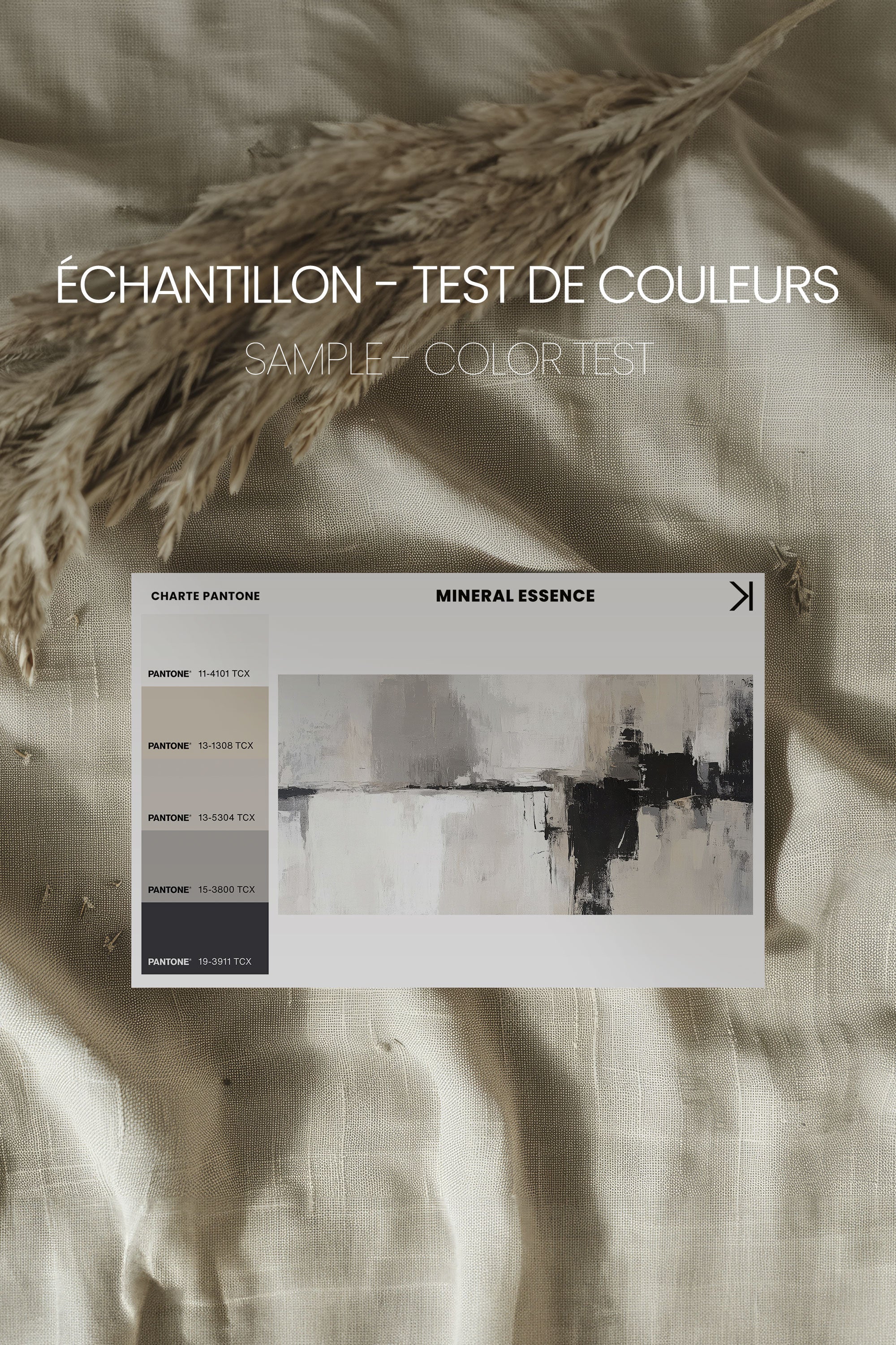 OLEKA CANVAS - MINERAL ESSENCE, Oeuvre sur toile étirée, encadré Noir