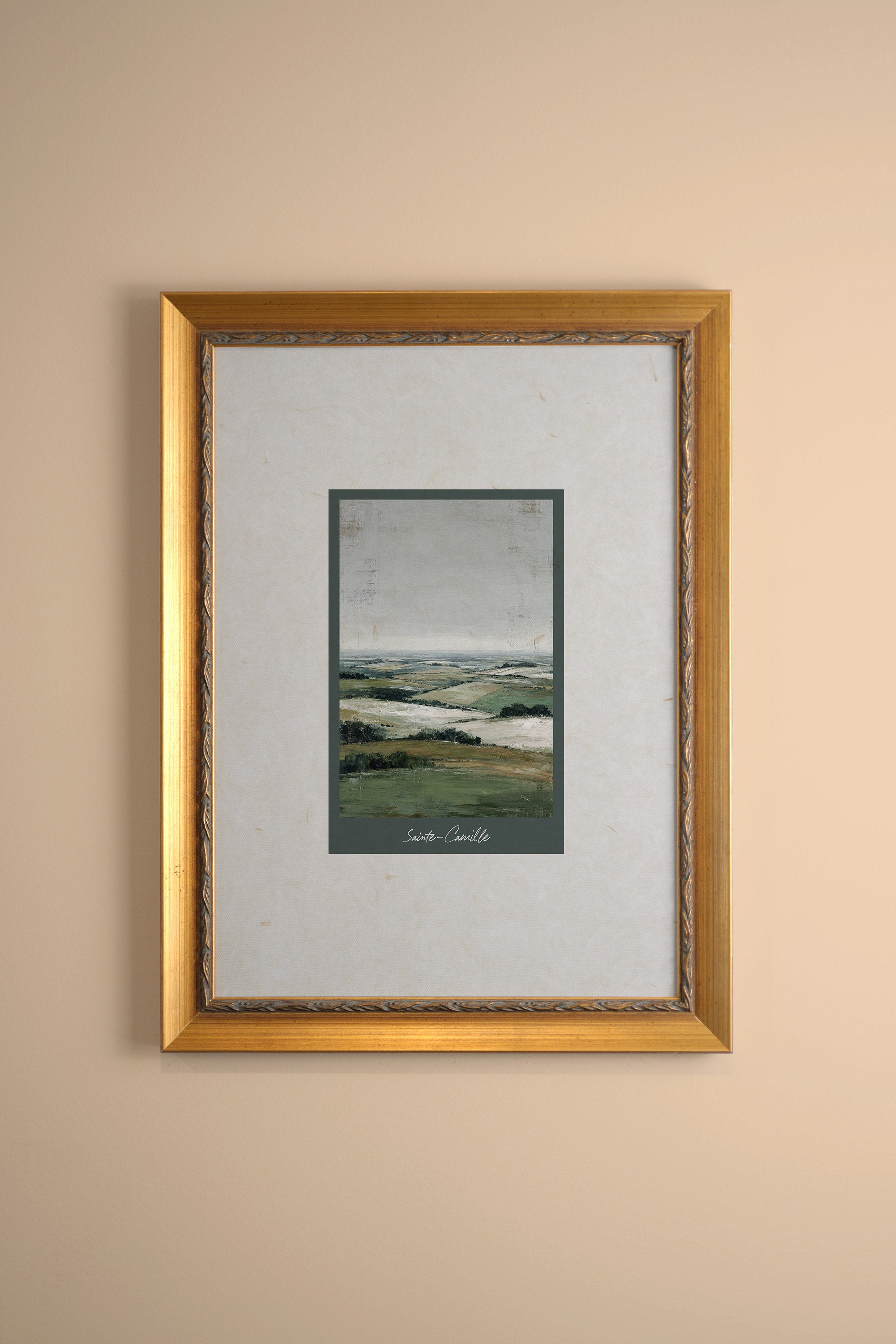 SAINTE-CAMILLE, Artwork on rigid canvas, framed in Vintage Gold