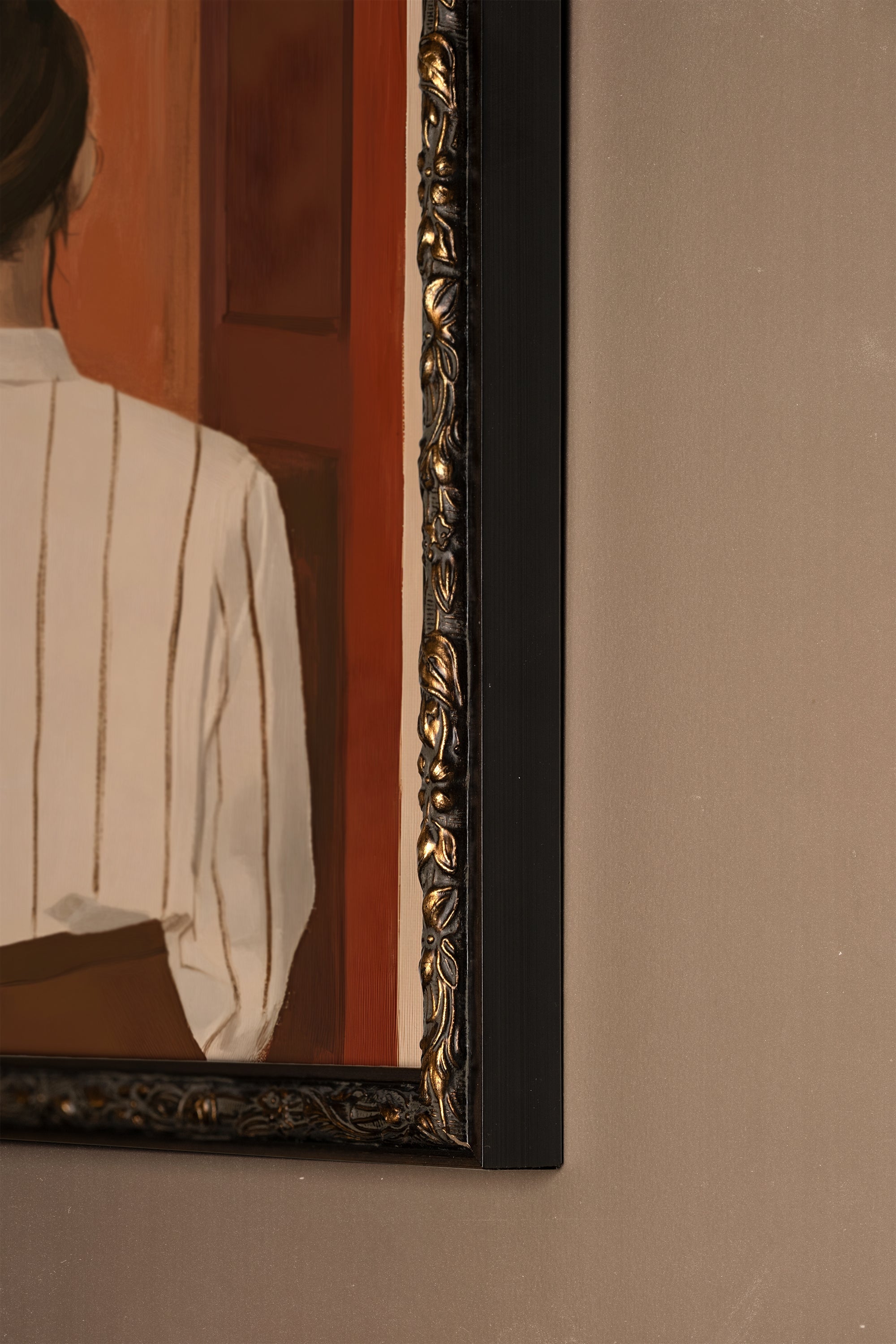 ÉCHO DU SILENCE, Artwork on rigid canvas, framed in Vintage Bronze