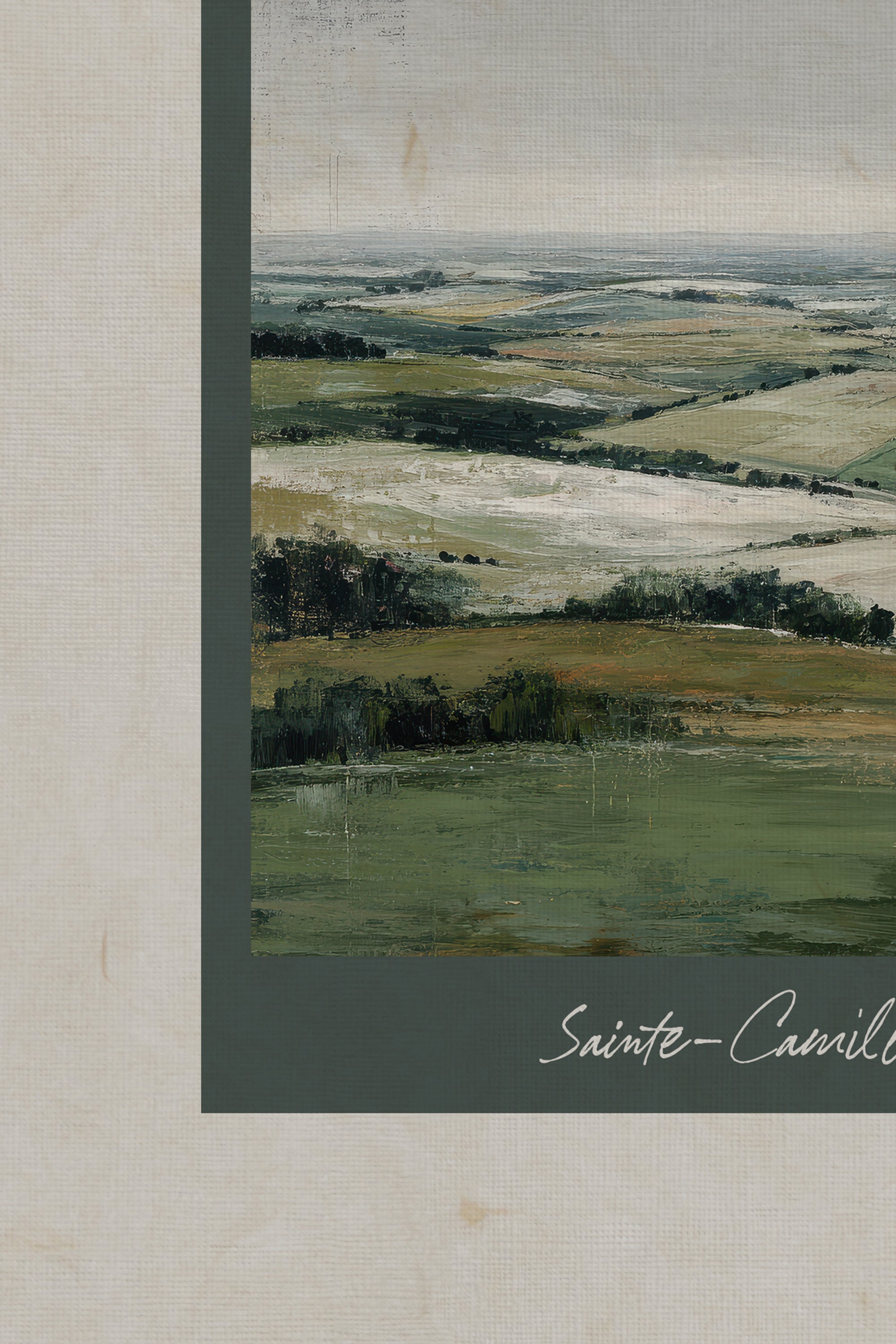 SAINTE-CAMILLE, Artwork on rigid canvas, framed in Vintage Gold