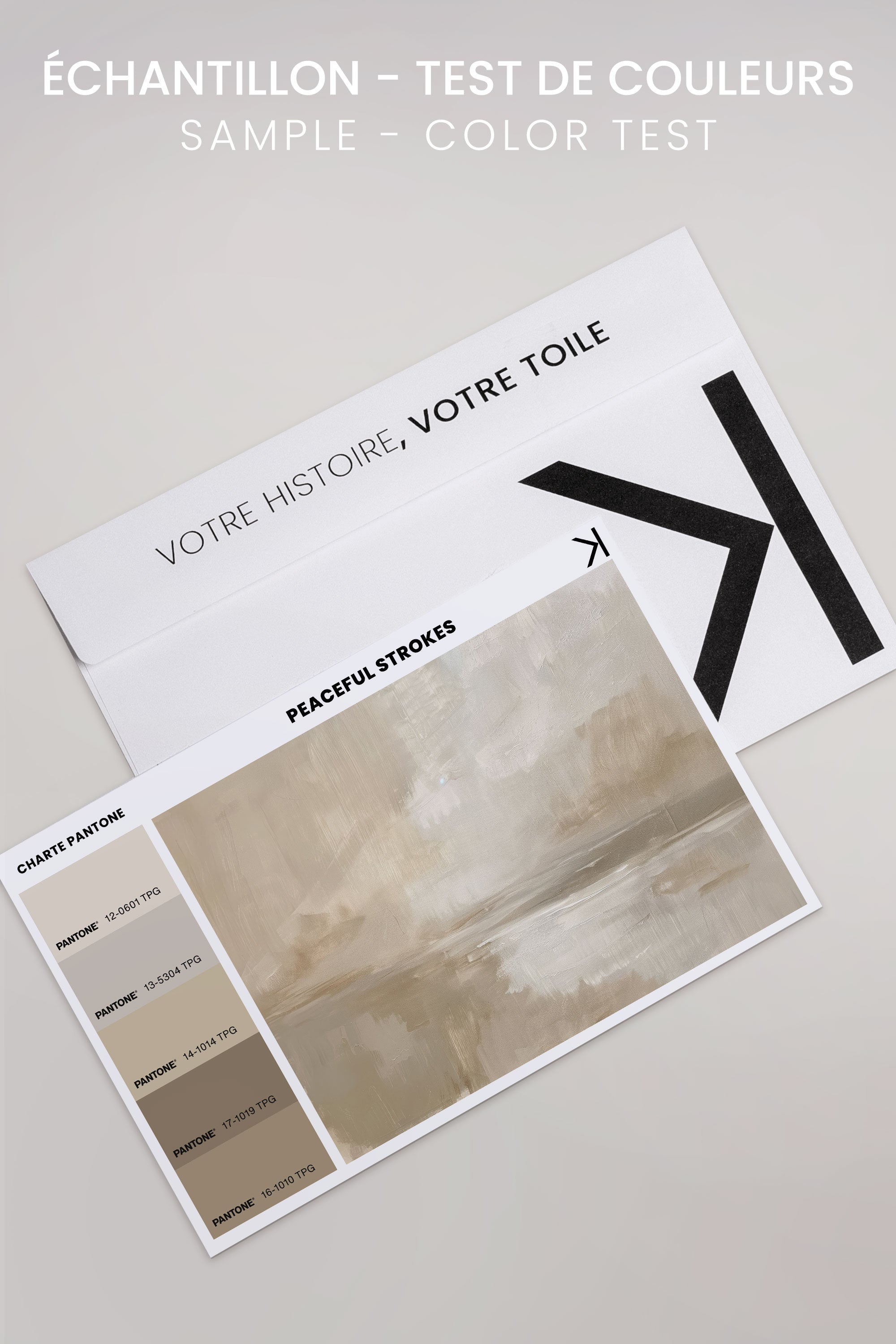 OLEKA CANVAS - PEACEFUL STROKES, Oeuvre sur toile étirée, encadré Noir