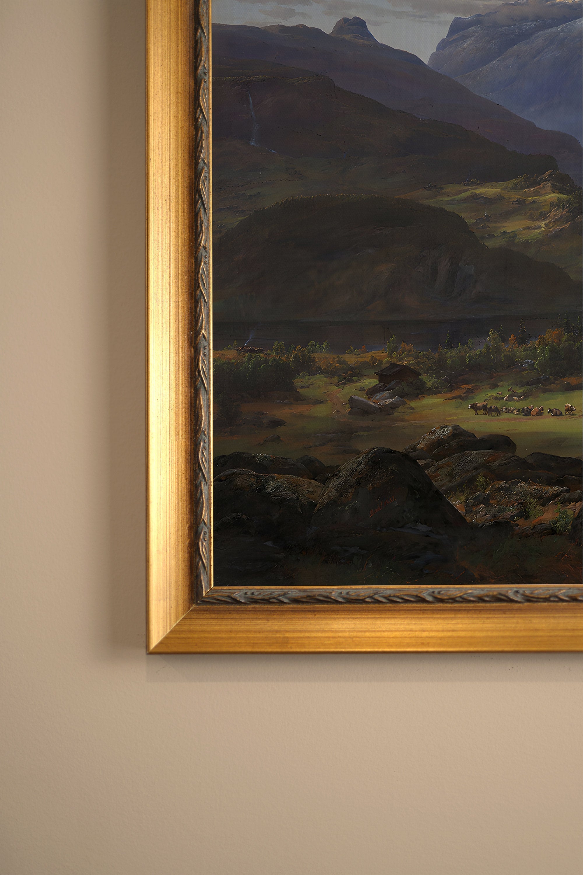 SOUFFLE DES SOMMETS, Oeuvre sur toile rigide, encadré Vintage Or