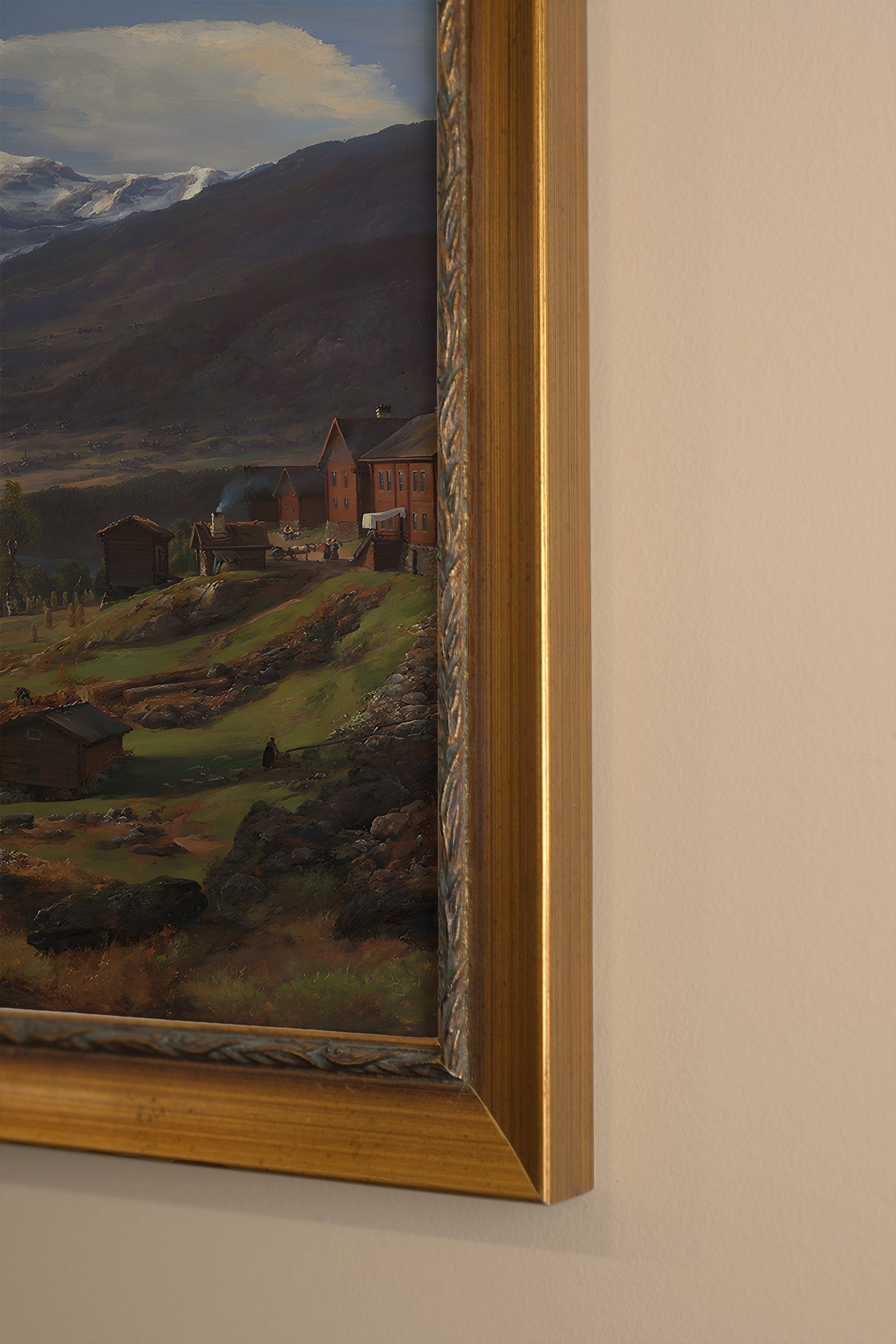 SOUFFLE DES SOMMETS, Artwork on rigid canvas, framed in Vintage Gold