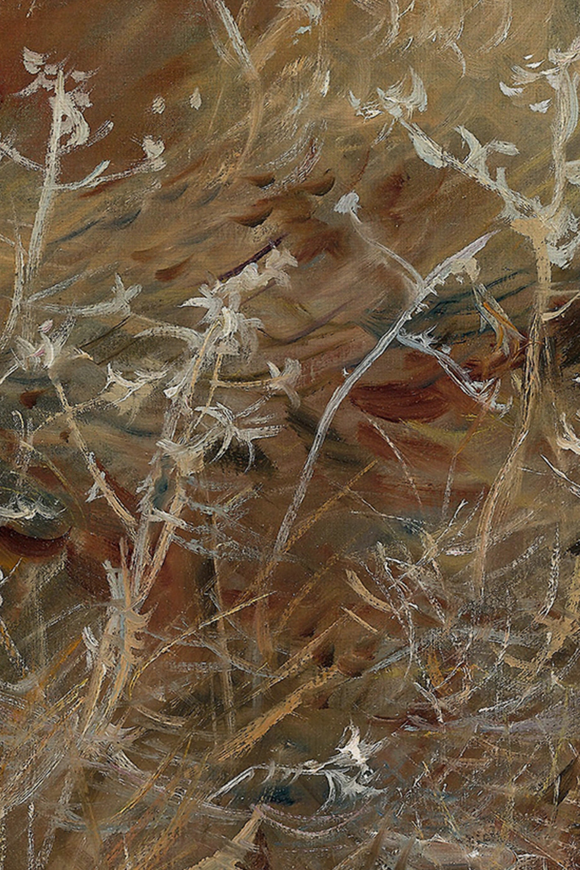 RACINES SAUVAGES, Artwork on rigid canvas, framed in Vintage Gold