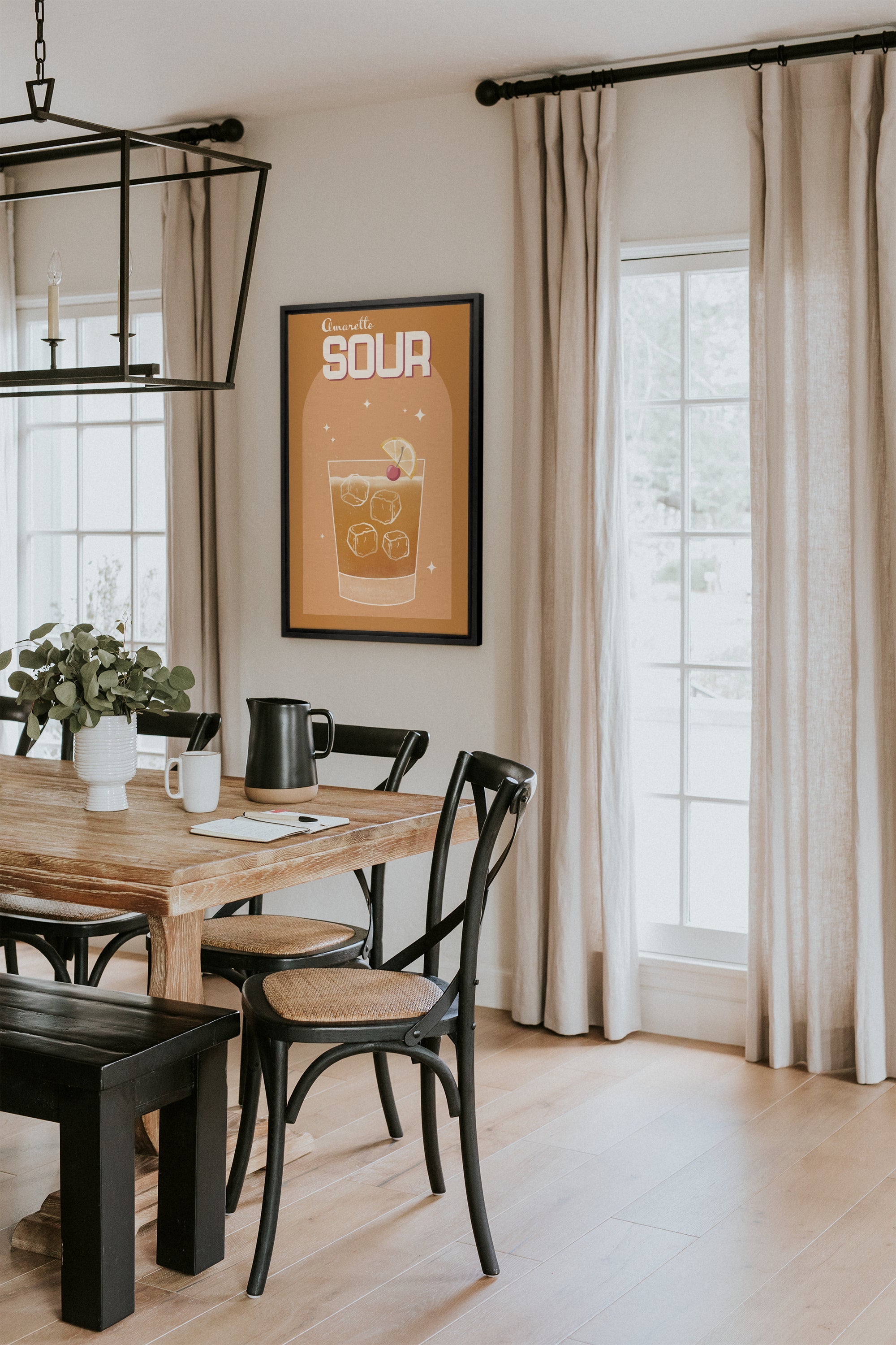 OLEKA CANVAS - AMARETTO SOUR, Oeuvre sur toile étirée, encadré Noir