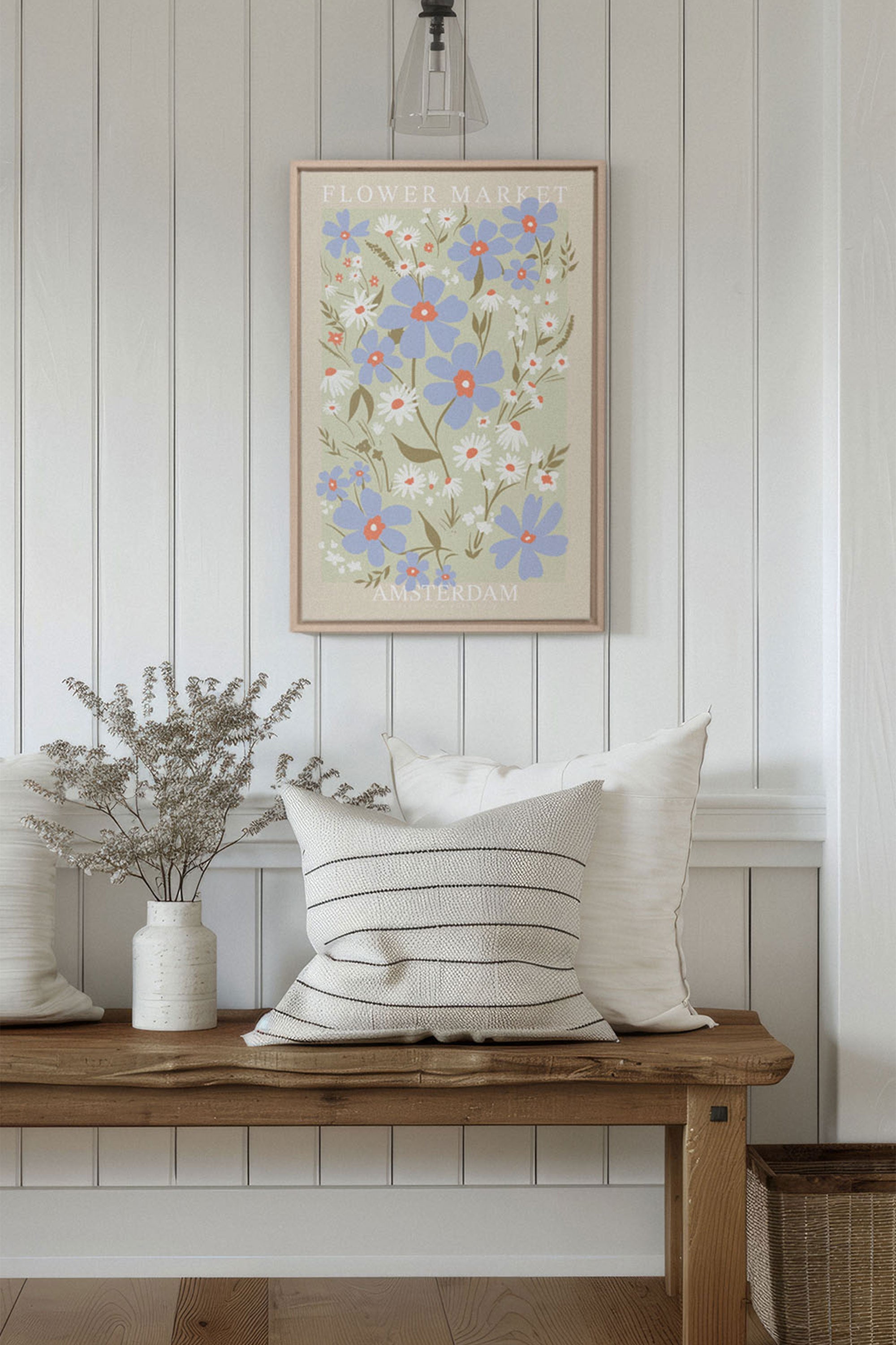 OLEKA CANVAS - AMSTERDAM BLOOM, Oeuvre sur toile étirée, encadré Naturel Clair