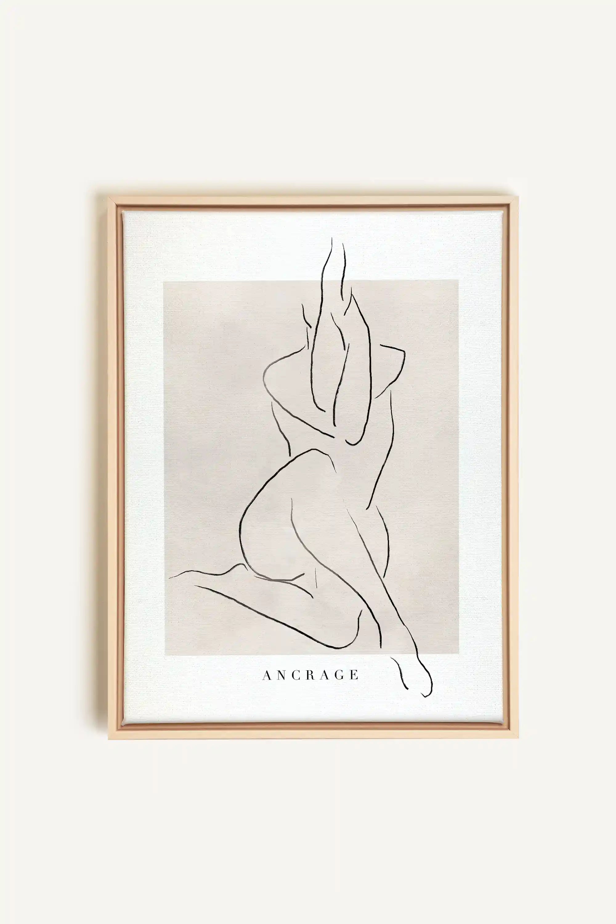 ANCRAGE, Oeuvre sur toile étirée, encadré Naturel Clair