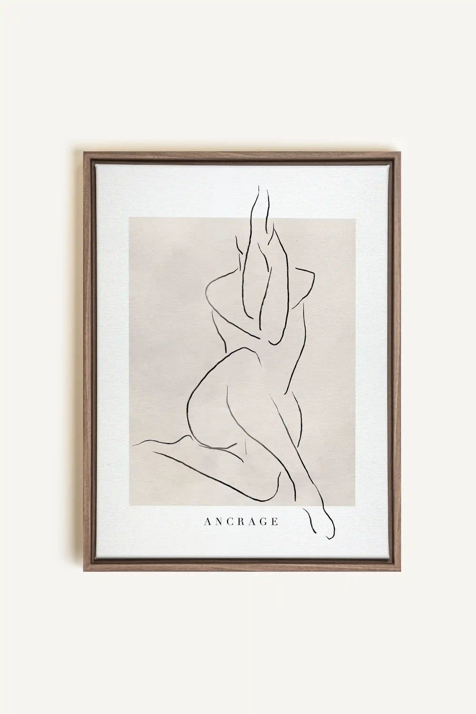 ANCRAGE, Oeuvre sur toile étirée, encadré Brun Chêne