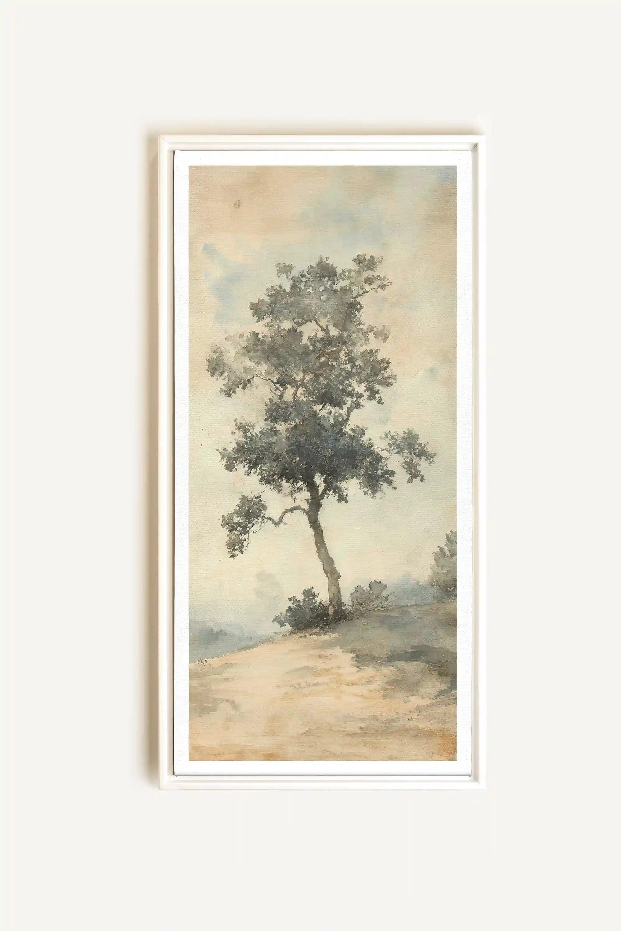 ARBRE DES SOUVENIRS, Artwork on stretched canvas, framed in white
