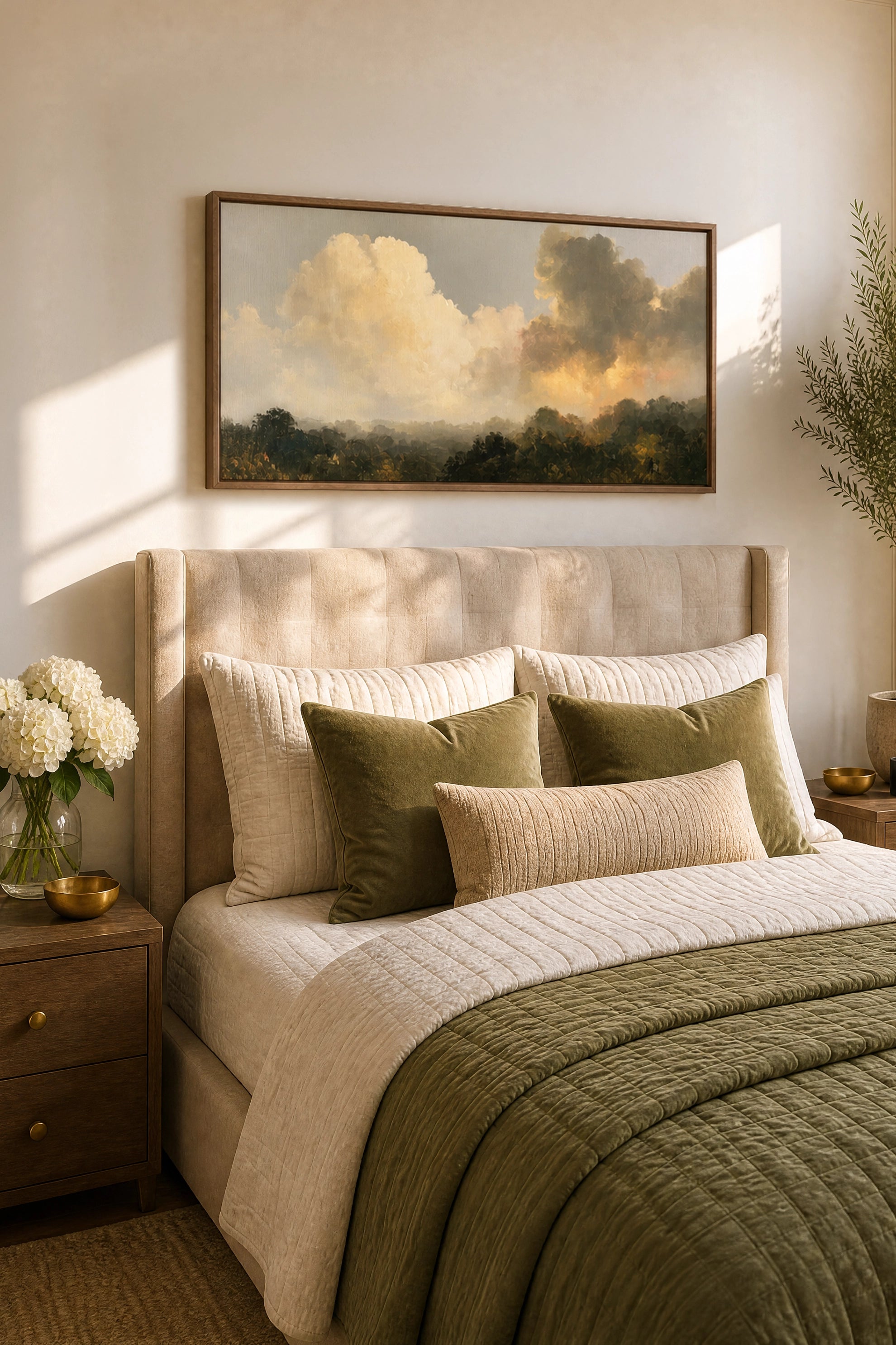 AFTER THE RAIN, Artwork on stretched canvas, Oak Brown frame