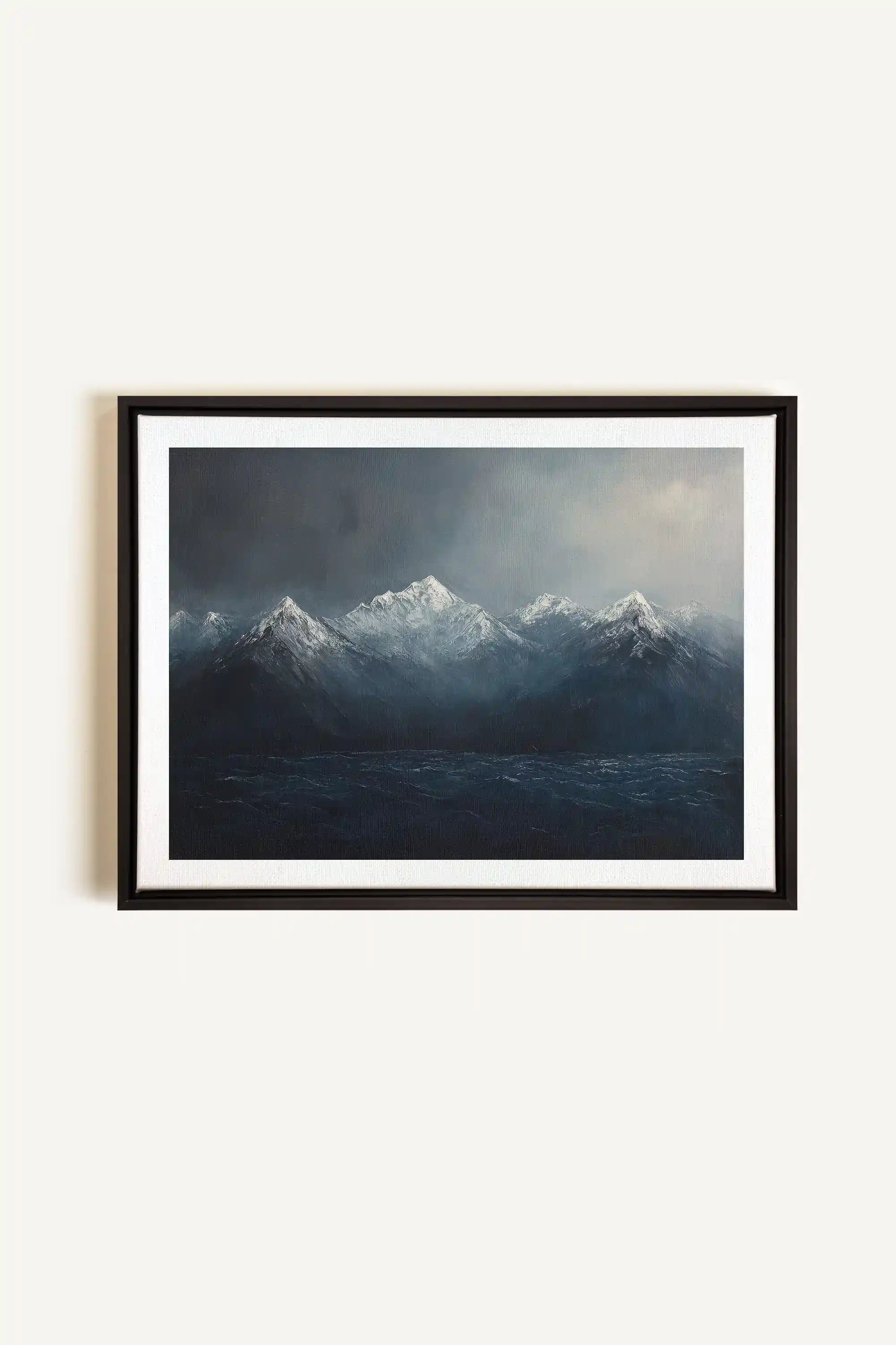 BEYOND THE RIDGE, Artwork on stretched canvas, framed in black