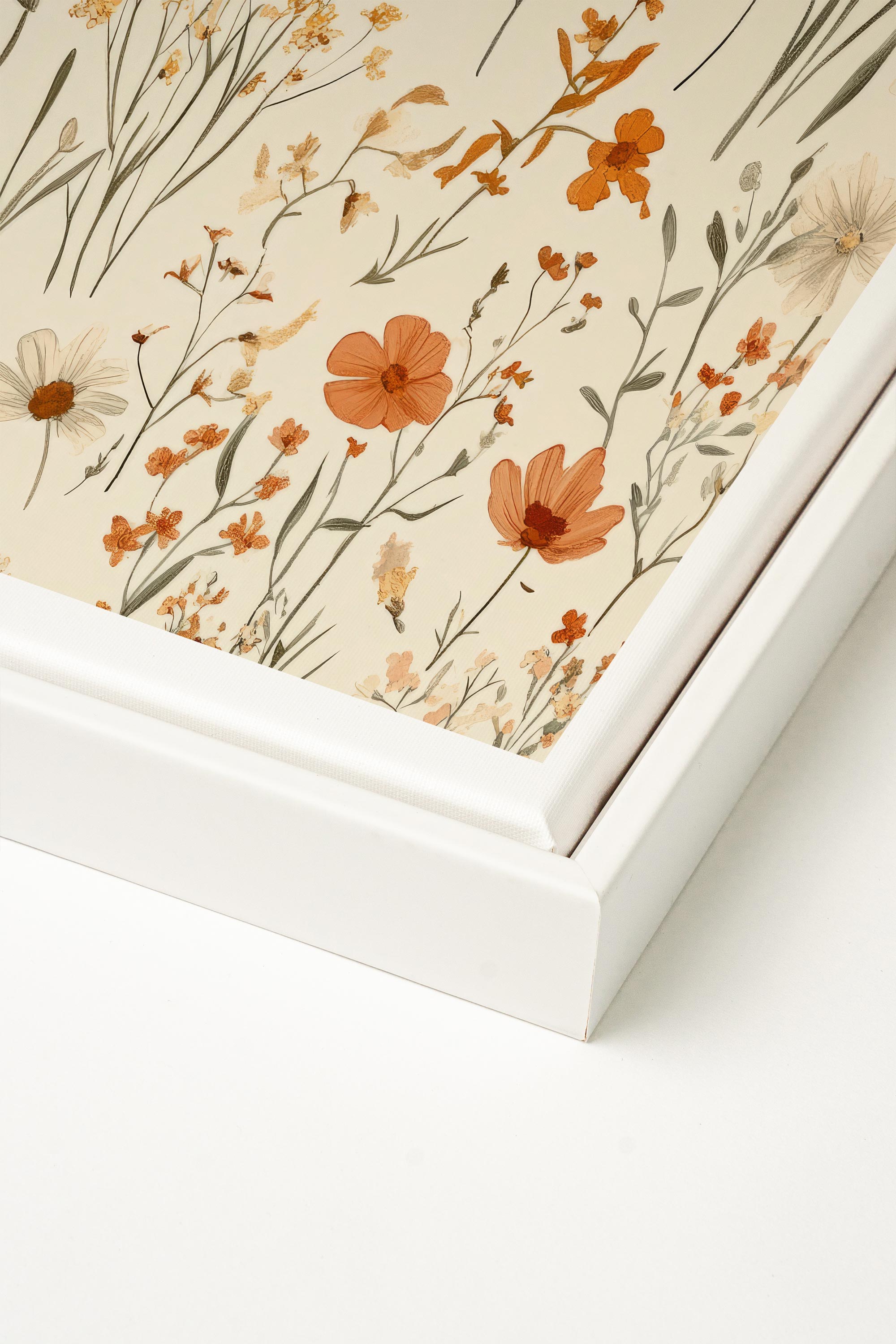 OLEKA CANVAS - AUTUMN GARDEN, Oeuvre sur toile étirée, encadré Blanc