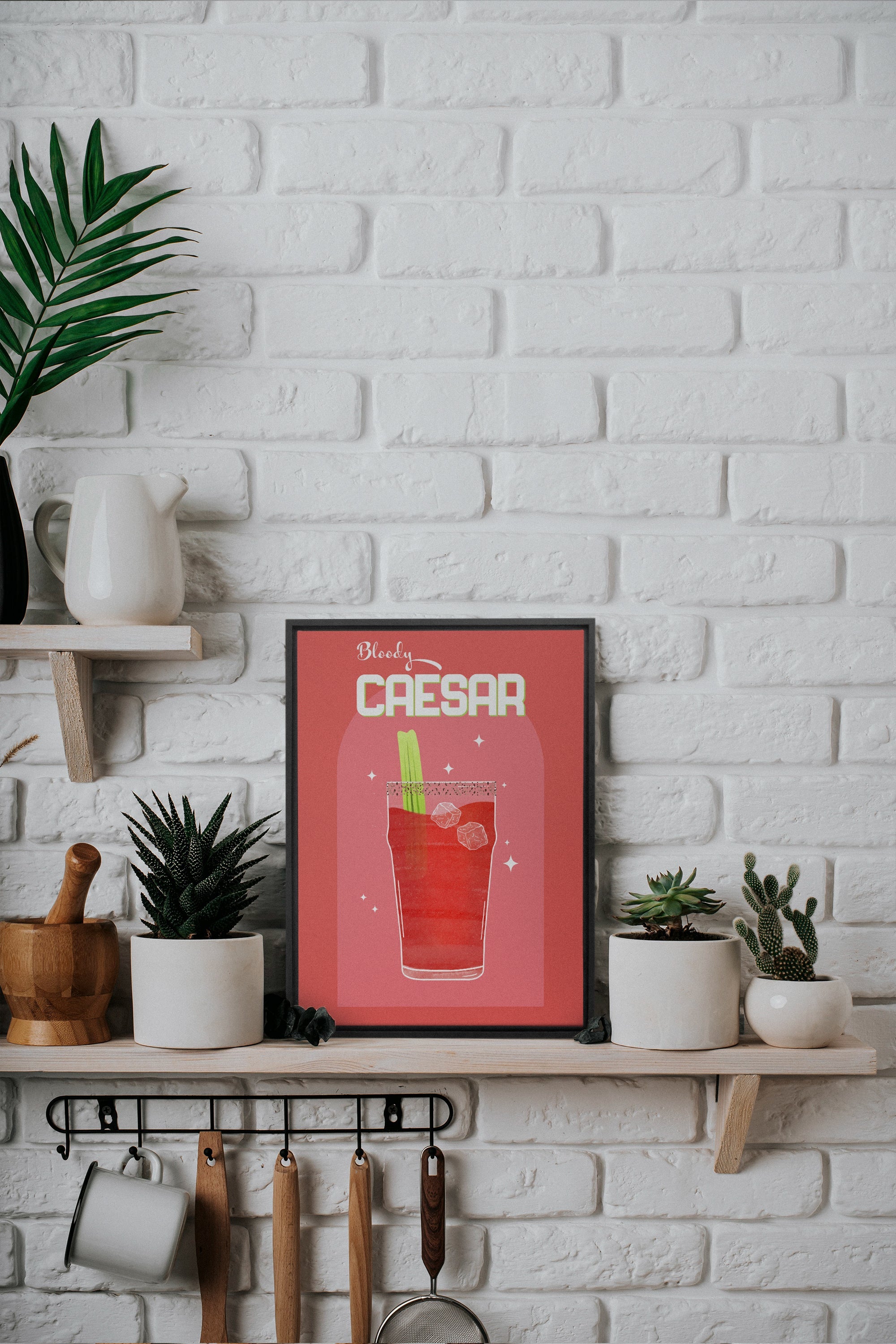 OLEKA CANVAS - BLOODY CAESAR, Oeuvre sur toile étirée, encadré Noir