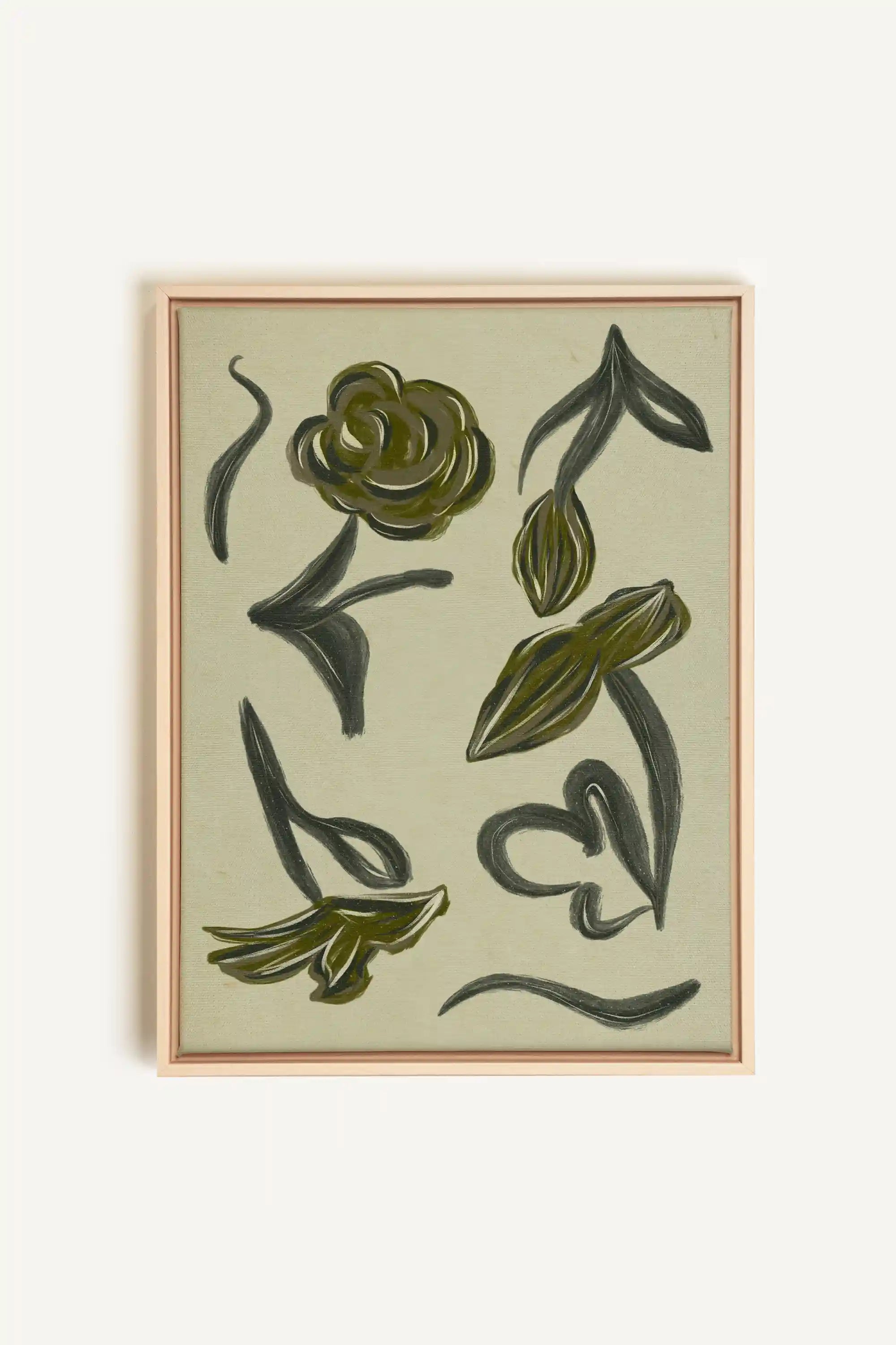 BOTANIC RELIC, Artwork on stretched canvas, framed Natural Light