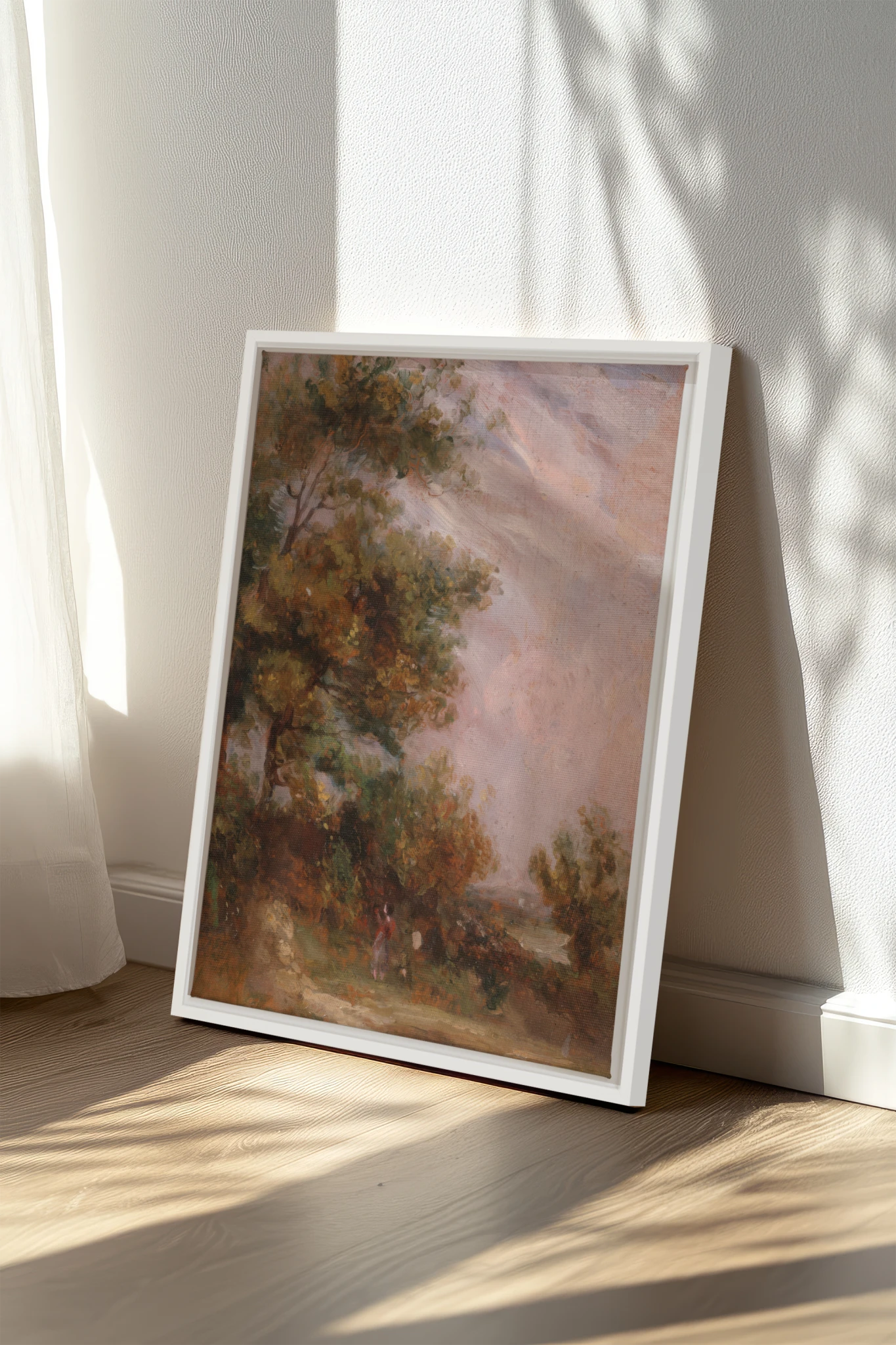 BLUSH SKY GROVE, Oeuvre sur toile étirée, encadré Blanc