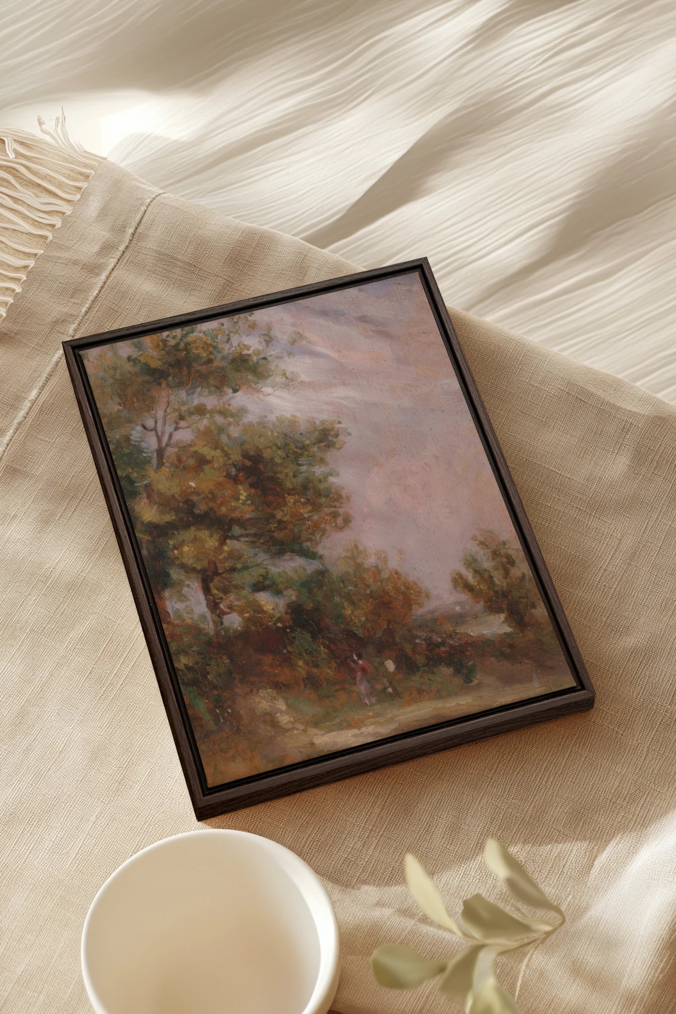 BLUSH SKY GROVE, Work on stretched canvas, framed Walnut Brown