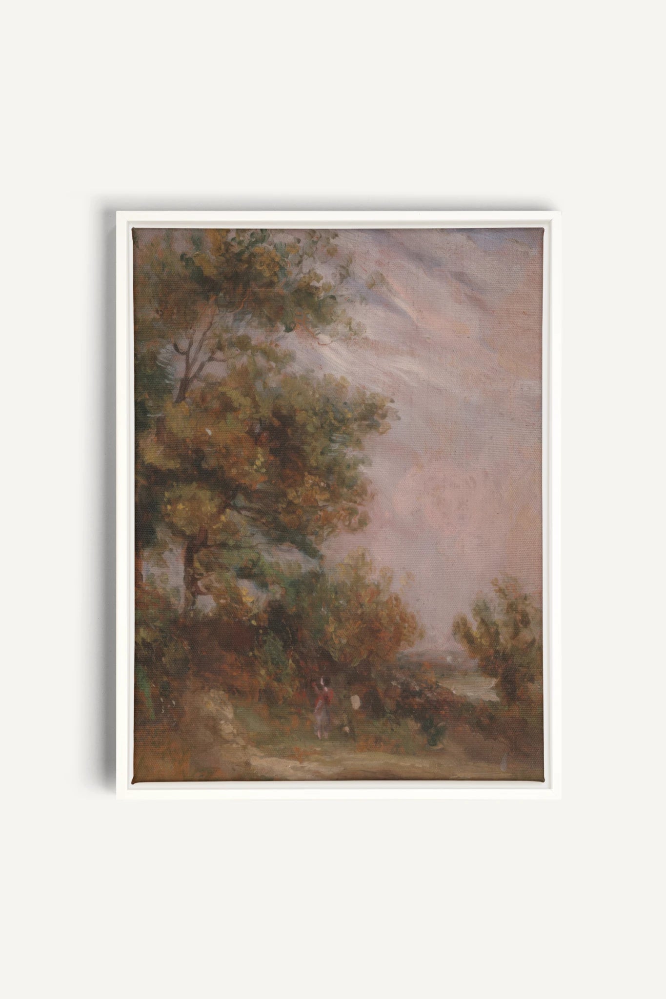 BLUSH SKY GROVE, Oeuvre sur toile étirée, encadré Blanc