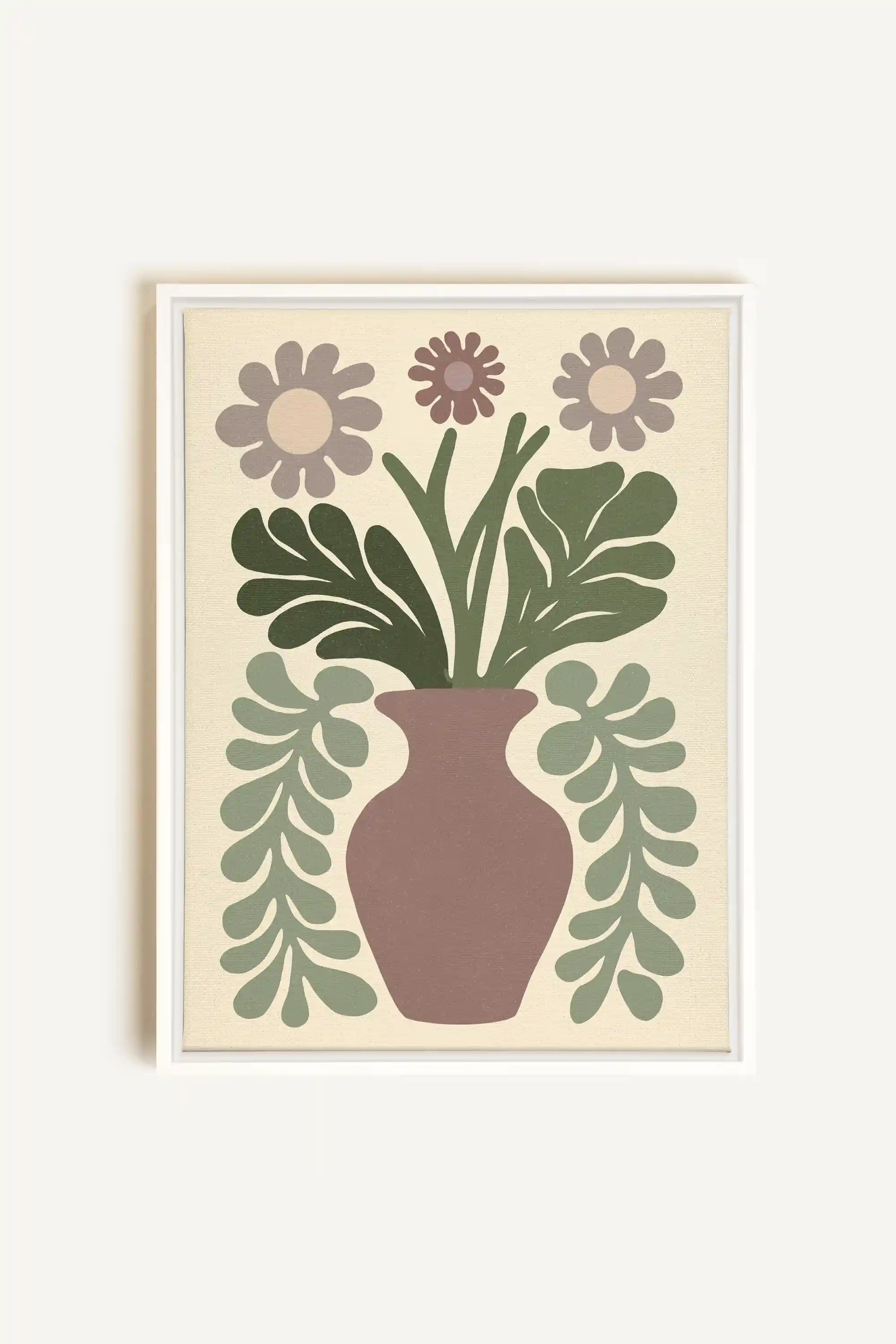 CHIC FLORAL, Oeuvre sur toile étirée, encadré Blanc