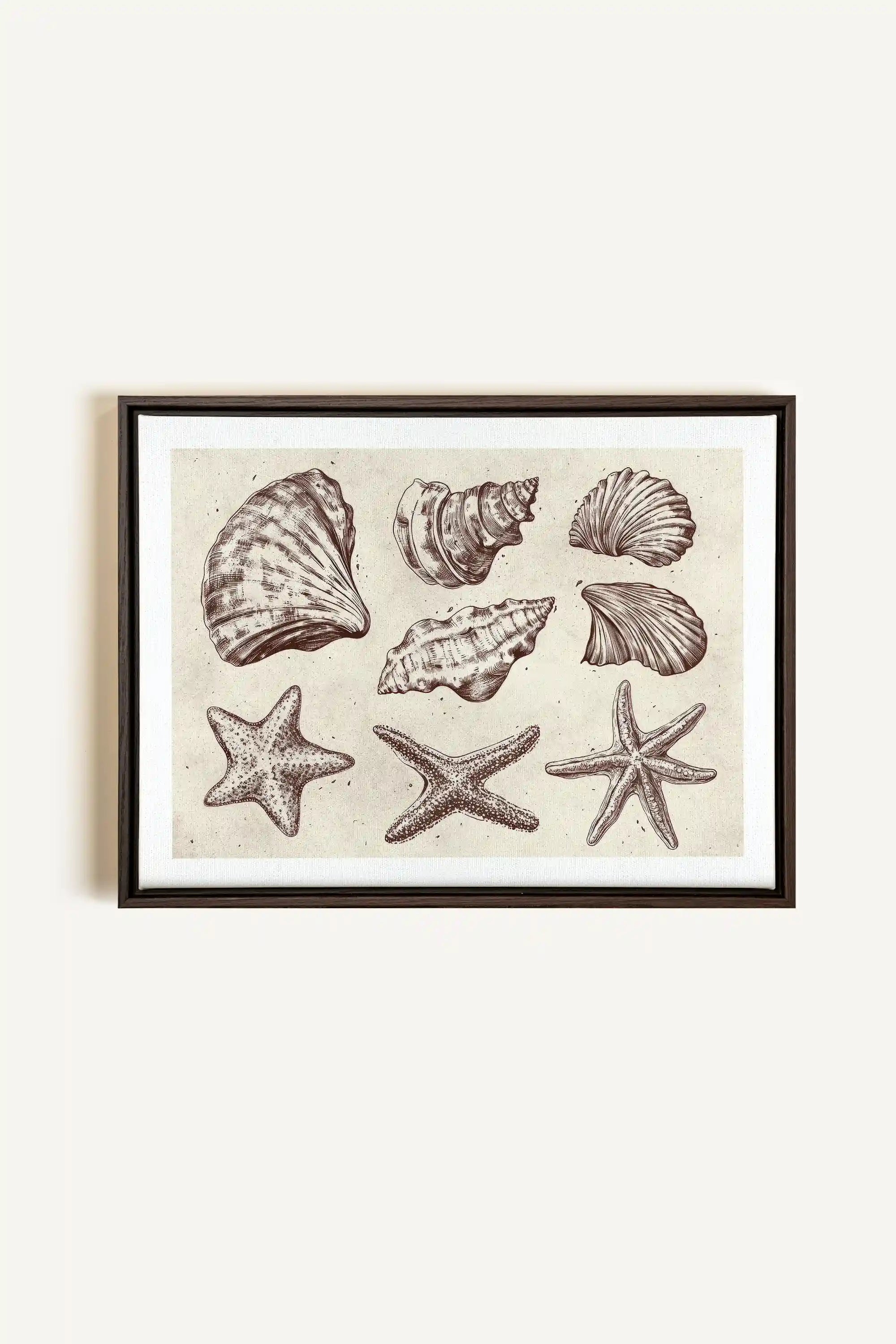 COASTAL COLLECTION, Oeuvre sur toile étirée, encadré Brun Noyer