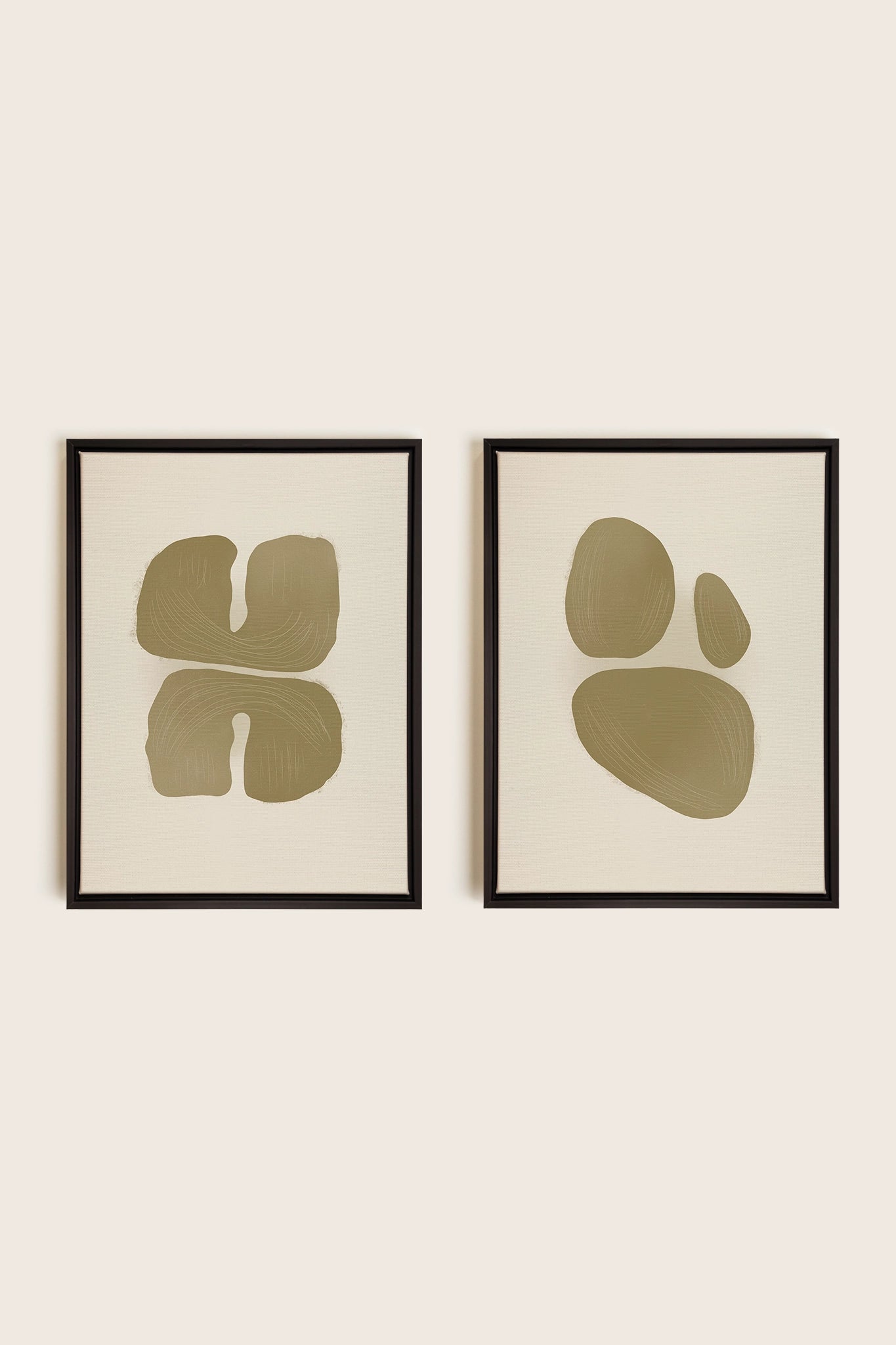 COMBINAISON M TON INTÉRIEUR, 2 Oeuvres sur toile étirée, encadré Noir