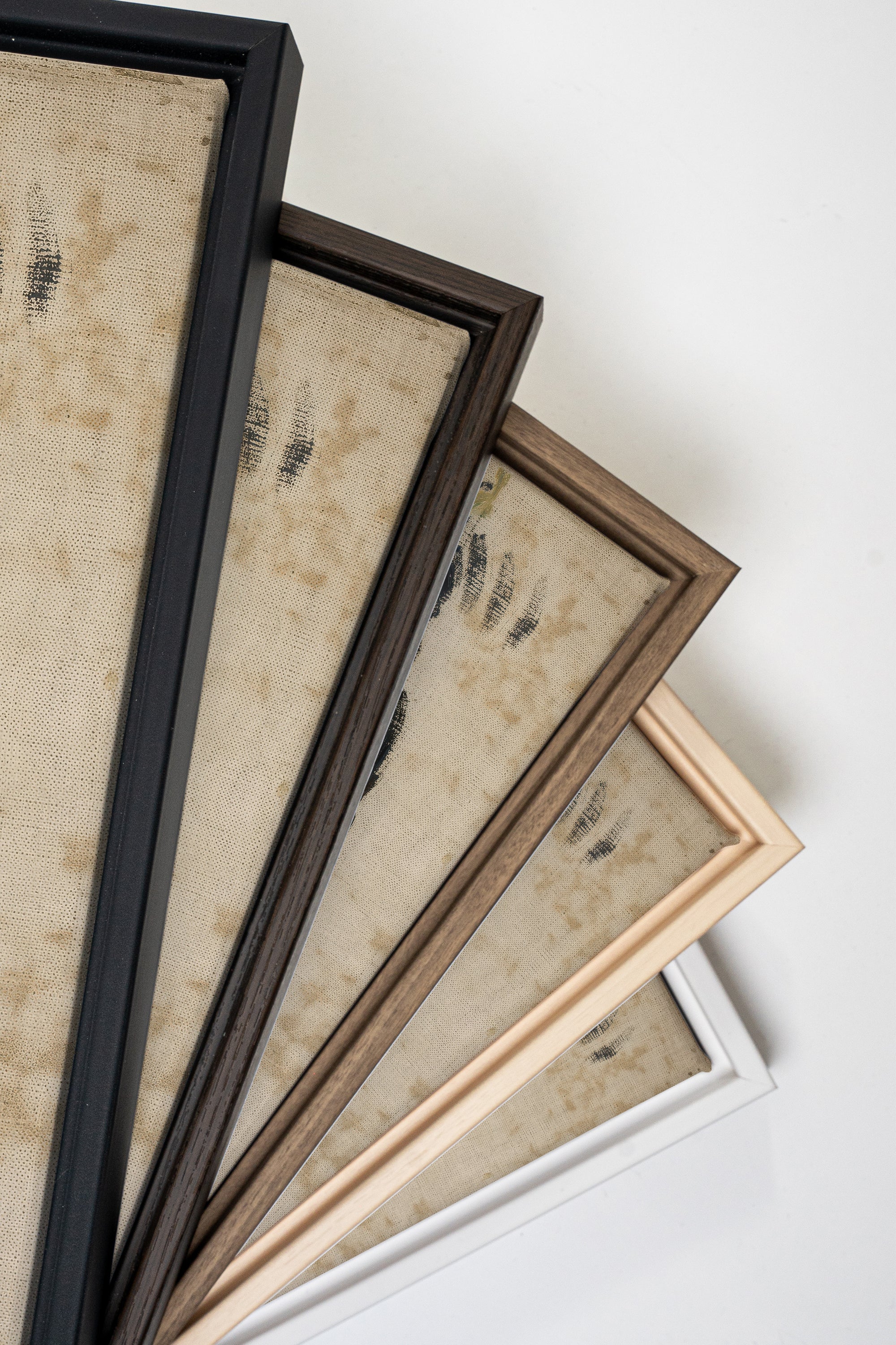 ORGANIC TRACE, Artwork on stretched canvas, framed Oak Brown