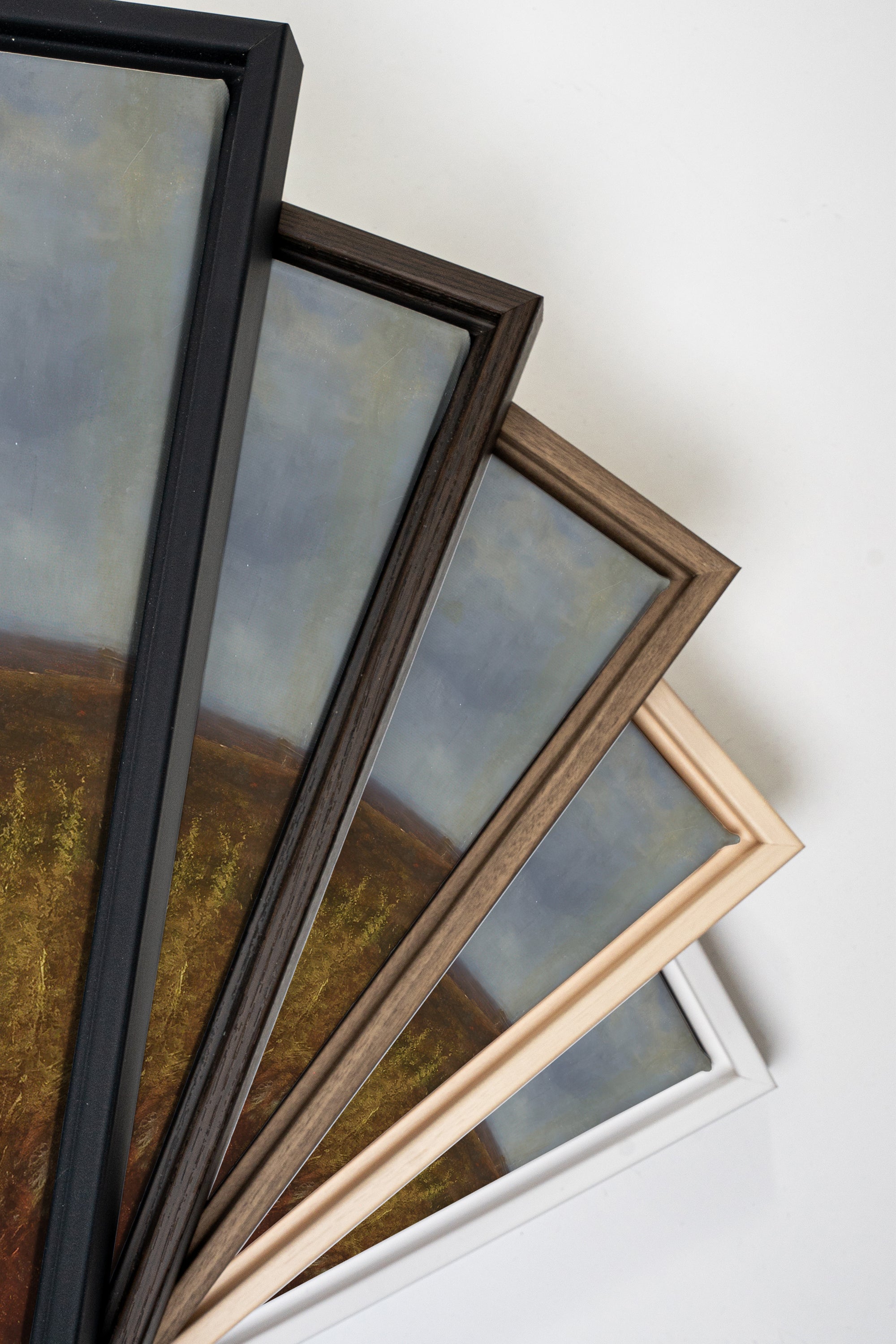 COUNTRYSIDE GLOW, Artwork on stretched canvas, framed in black