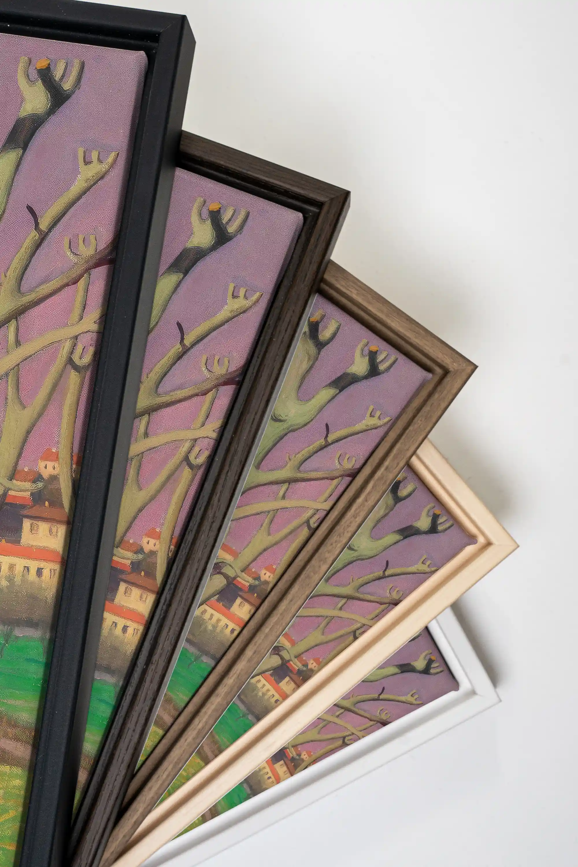 BOUND BY LIGHT, 2 Works on stretched canvas, framed Naturel Clair