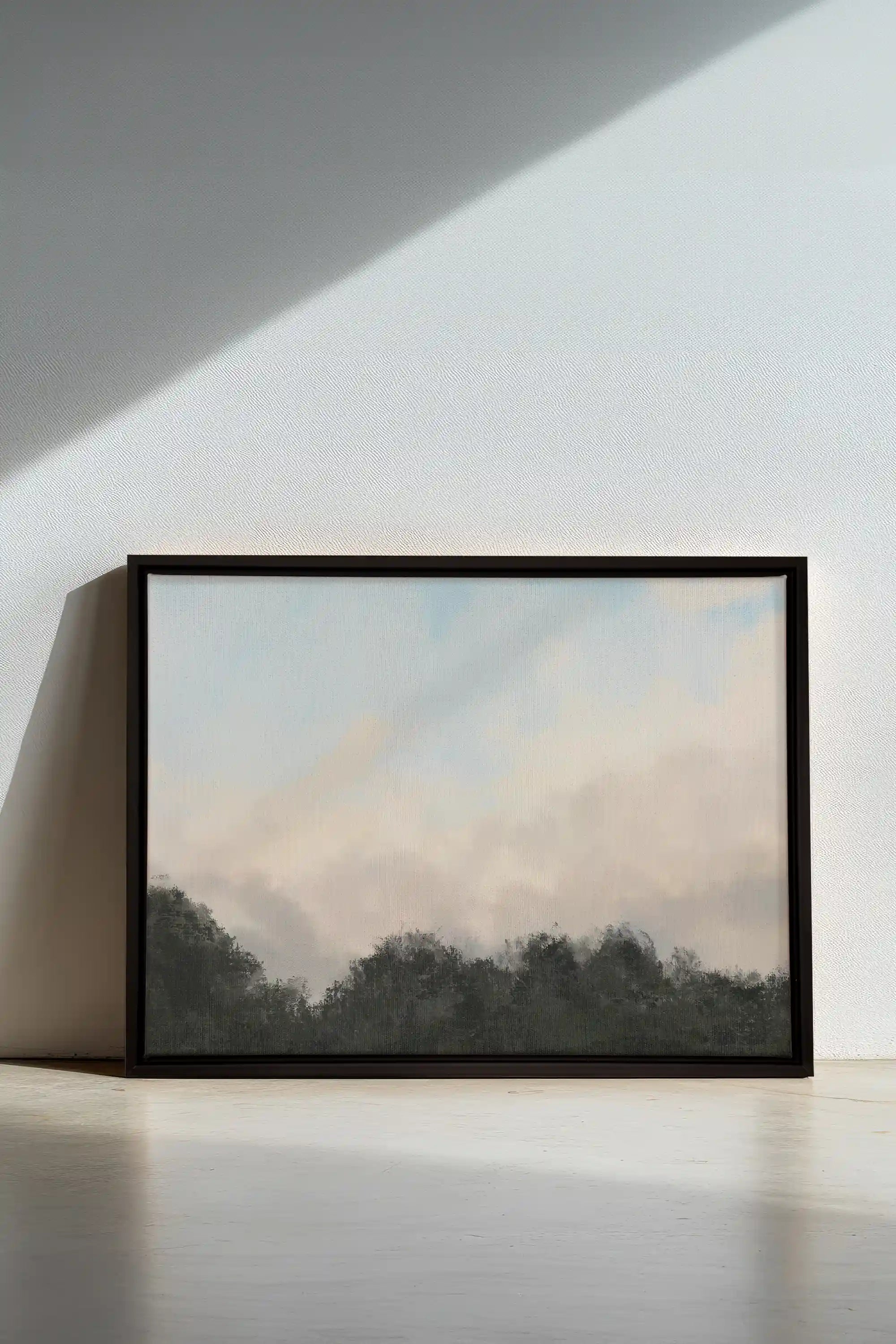 DAWN, Artwork on stretched canvas, framed in black