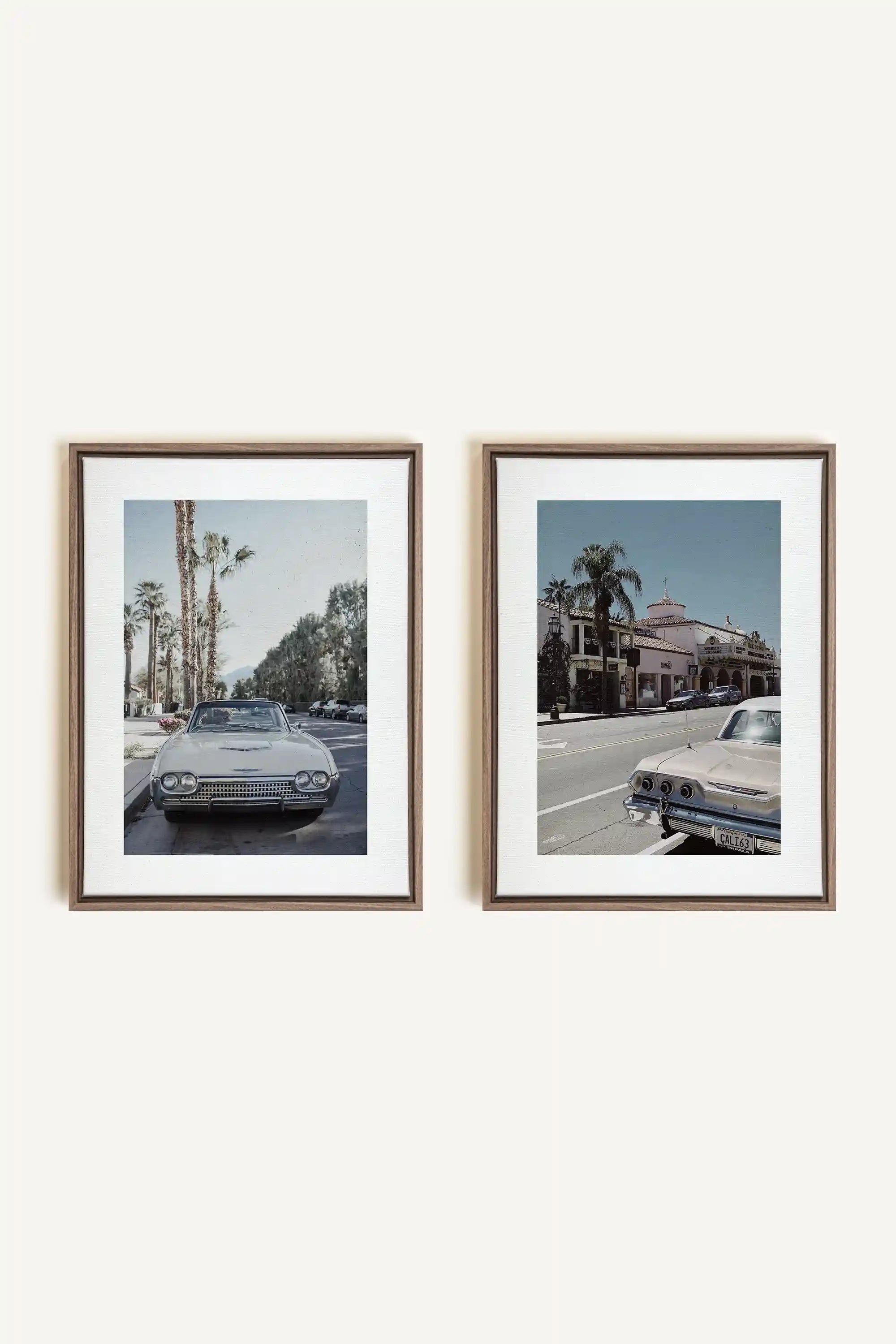 DUO CALI CRUISE, 2 Works on stretched canvas, framed Oak Brown