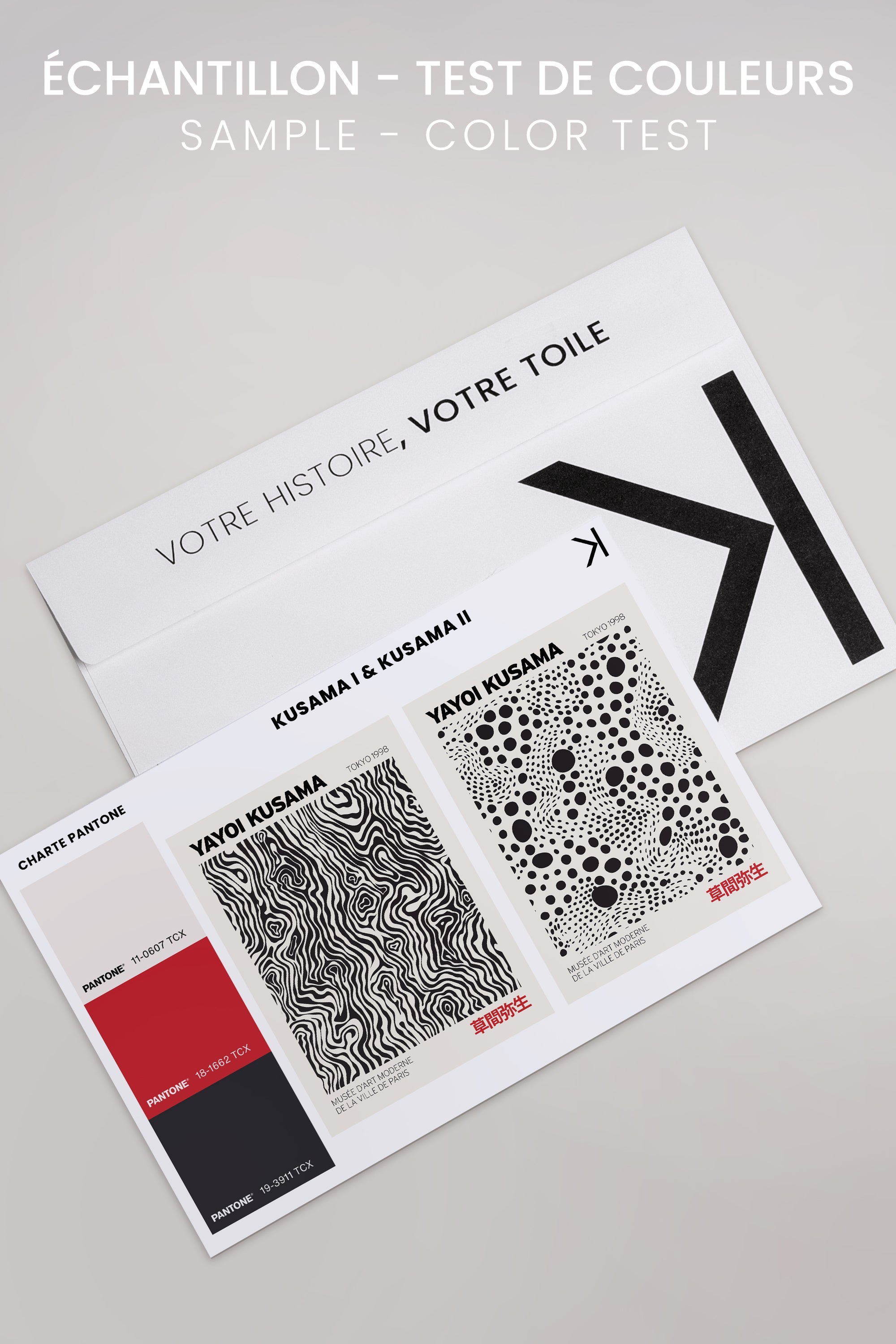 OLEKA CANVAS - COMBINAISON KUSAMA, 2 Oeuvres sur toile étirée, encadré Naturel Clair