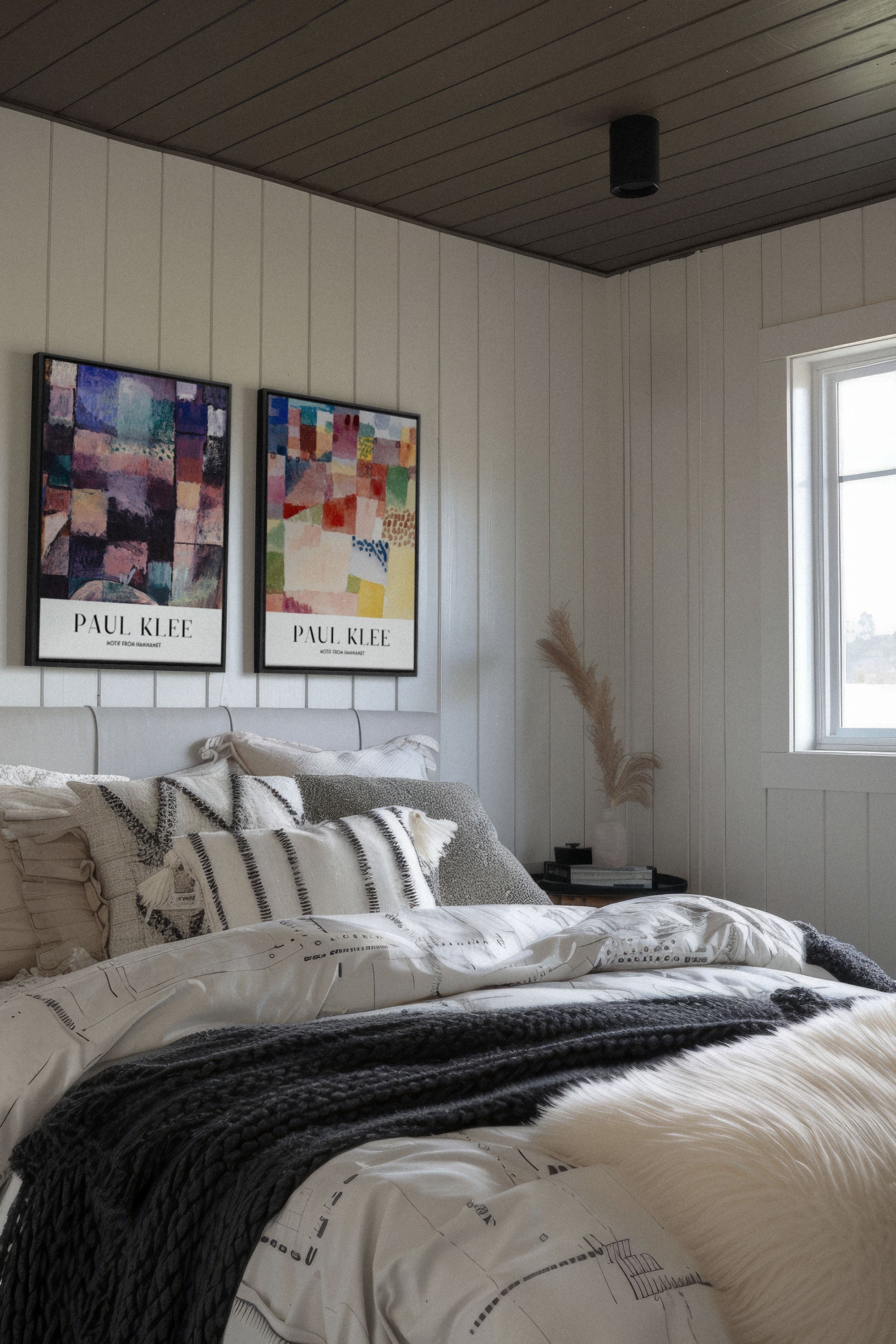 OLEKA CANVAS - DUO PAUL KLEE, 2 Oeuvres sur toile étirée, encadré Noir