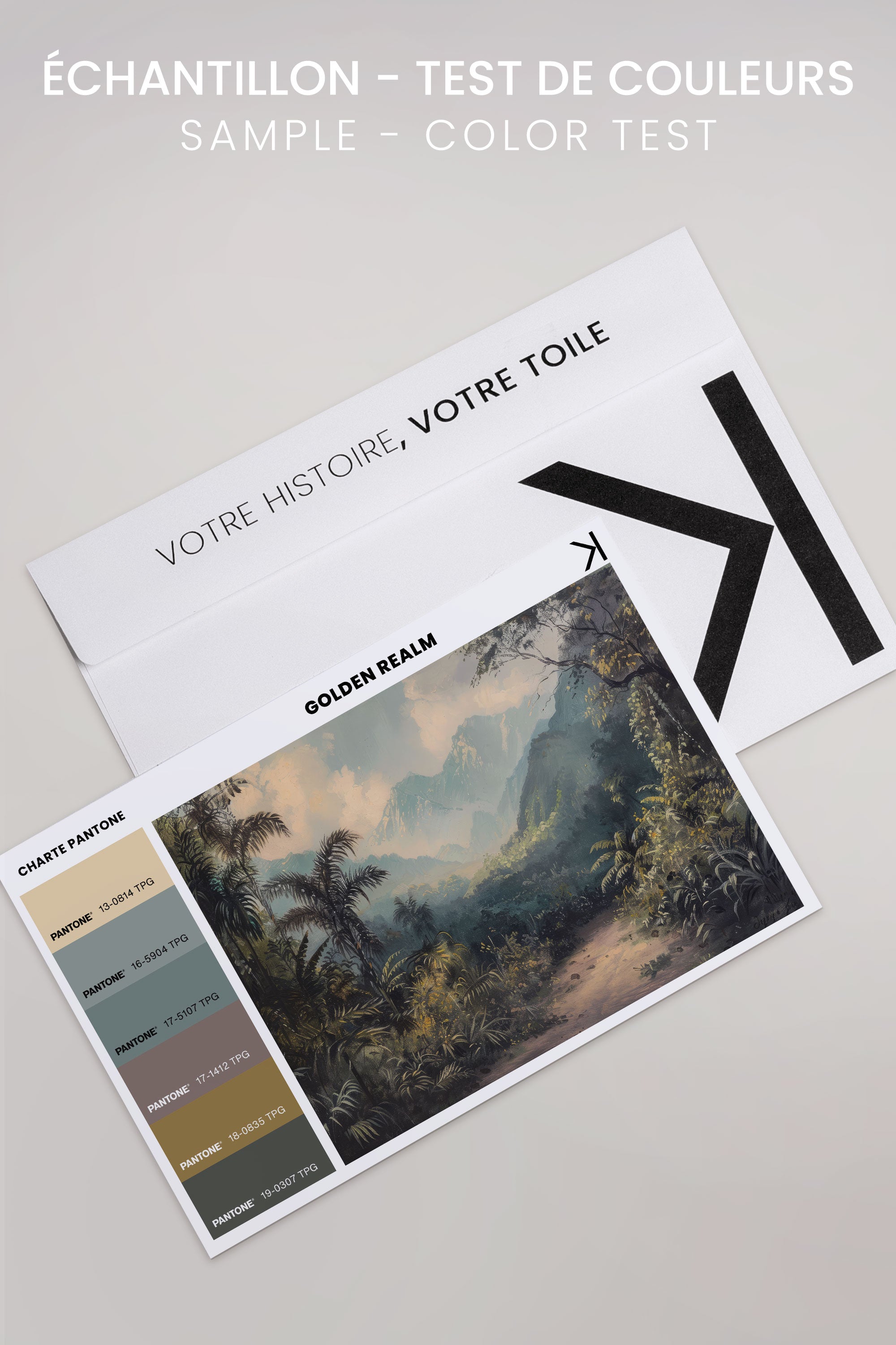 GOLDEN REALM, Oeuvre sur toile étirée, encadré Naturel Clair