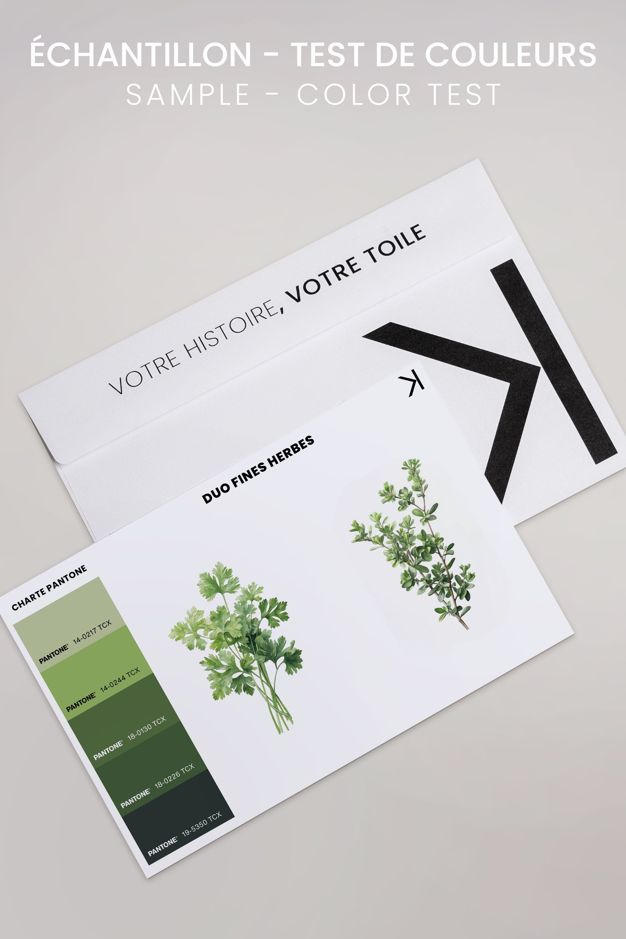 OLEKA CANVAS - DUO FINES HERBES, 2 Oeuvres sur toile étirée, encadré Noir