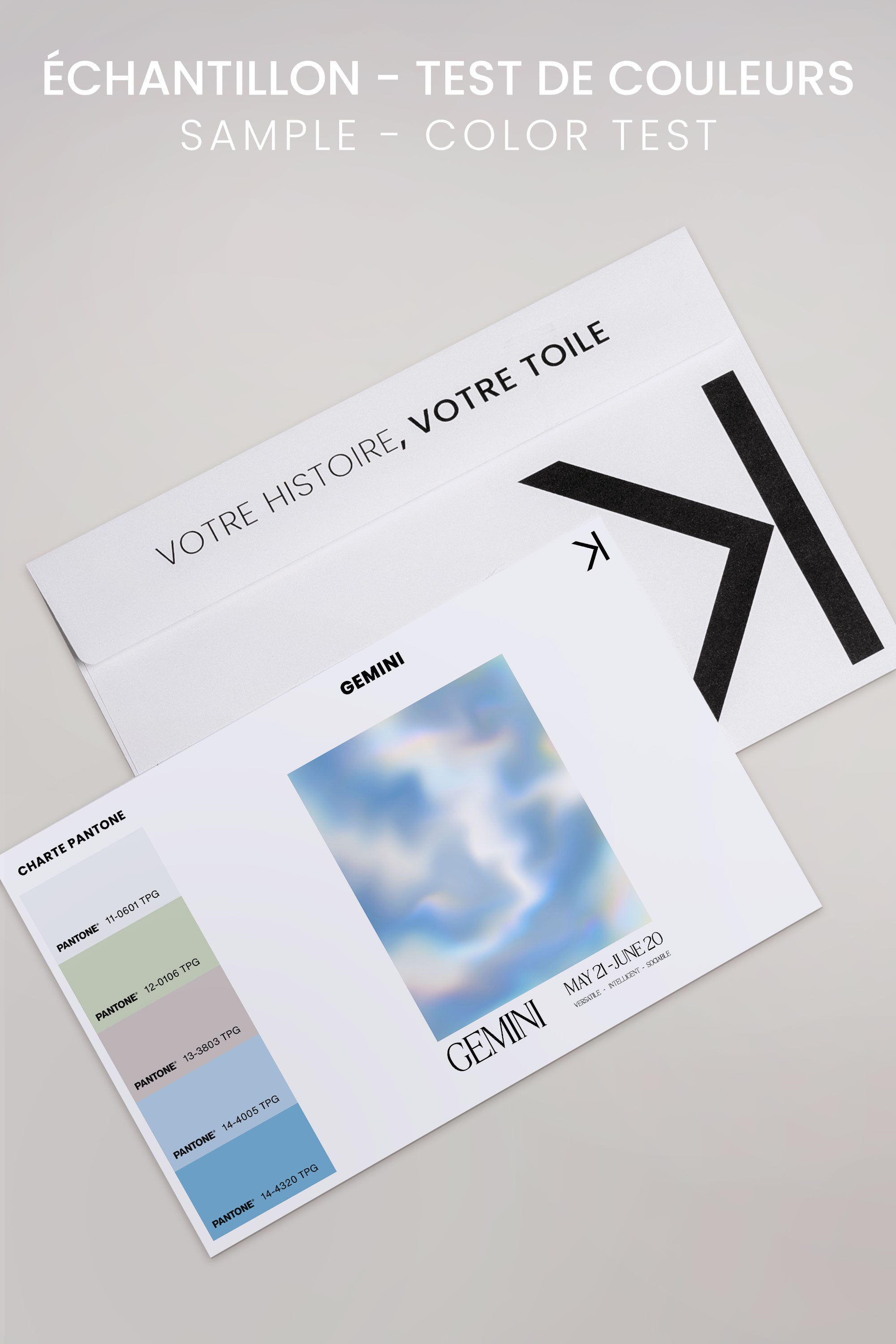 OLEKA CANVAS - GEMINI, Oeuvre sur toile étirée, encadré Noir