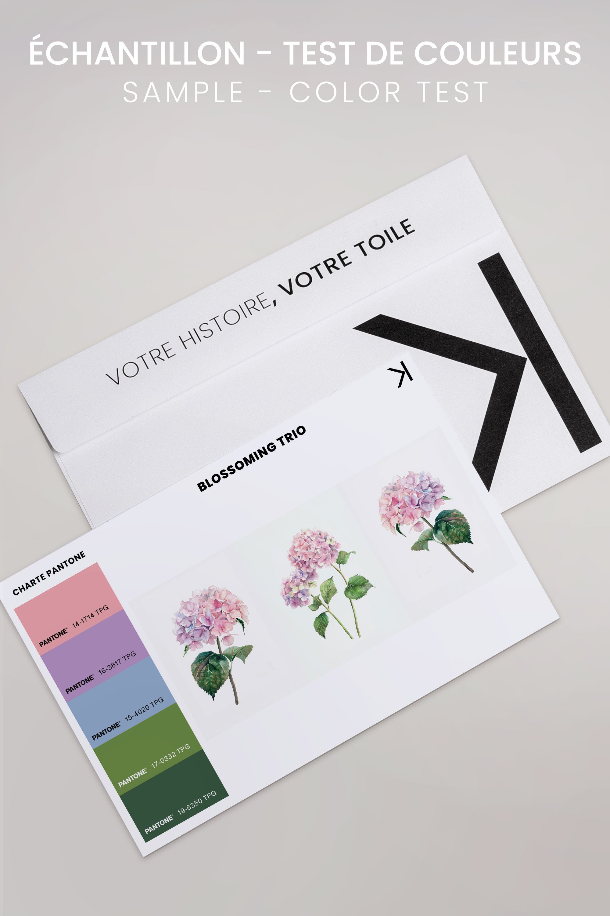 OLEKA CANVAS - BLOSSOMING TRIO, 3 Oeuvres sur toile étirée, encadré Blanc