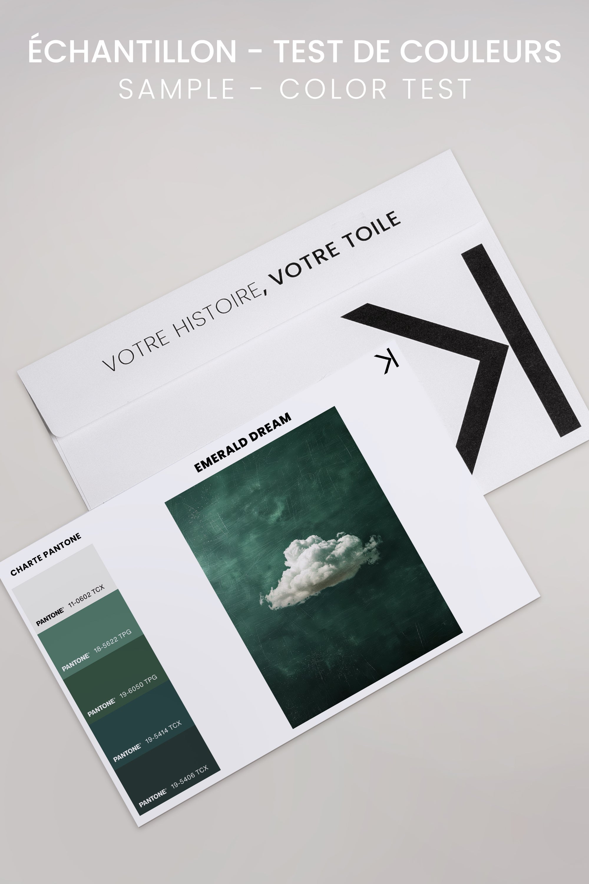 OLEKA CANVAS - EMERALD DREAM, Oeuvre sur toile étirée, encadré Brun Noyer