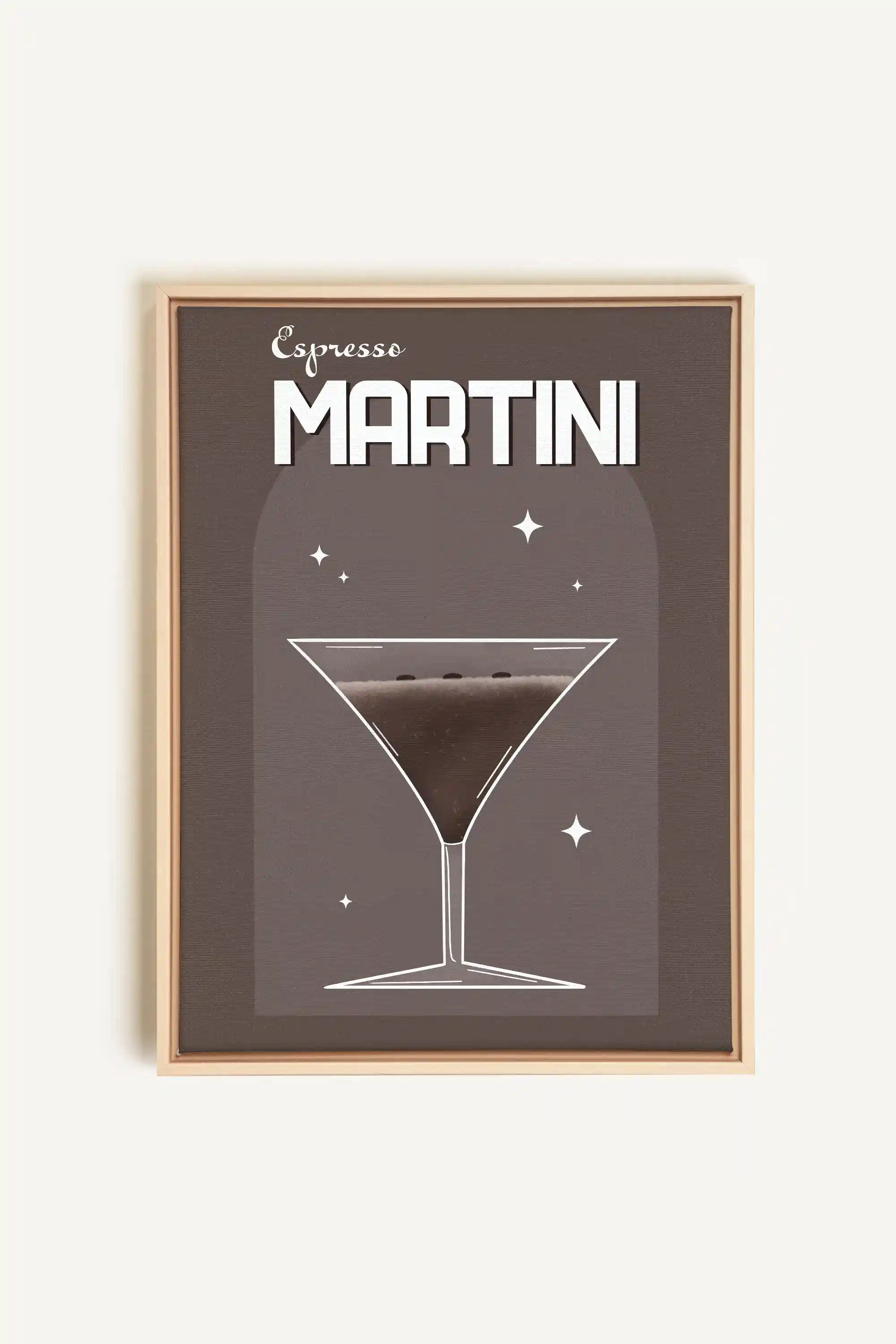 ESPRESSO MARTINI, Artwork on stretched canvas, framed Natural Light