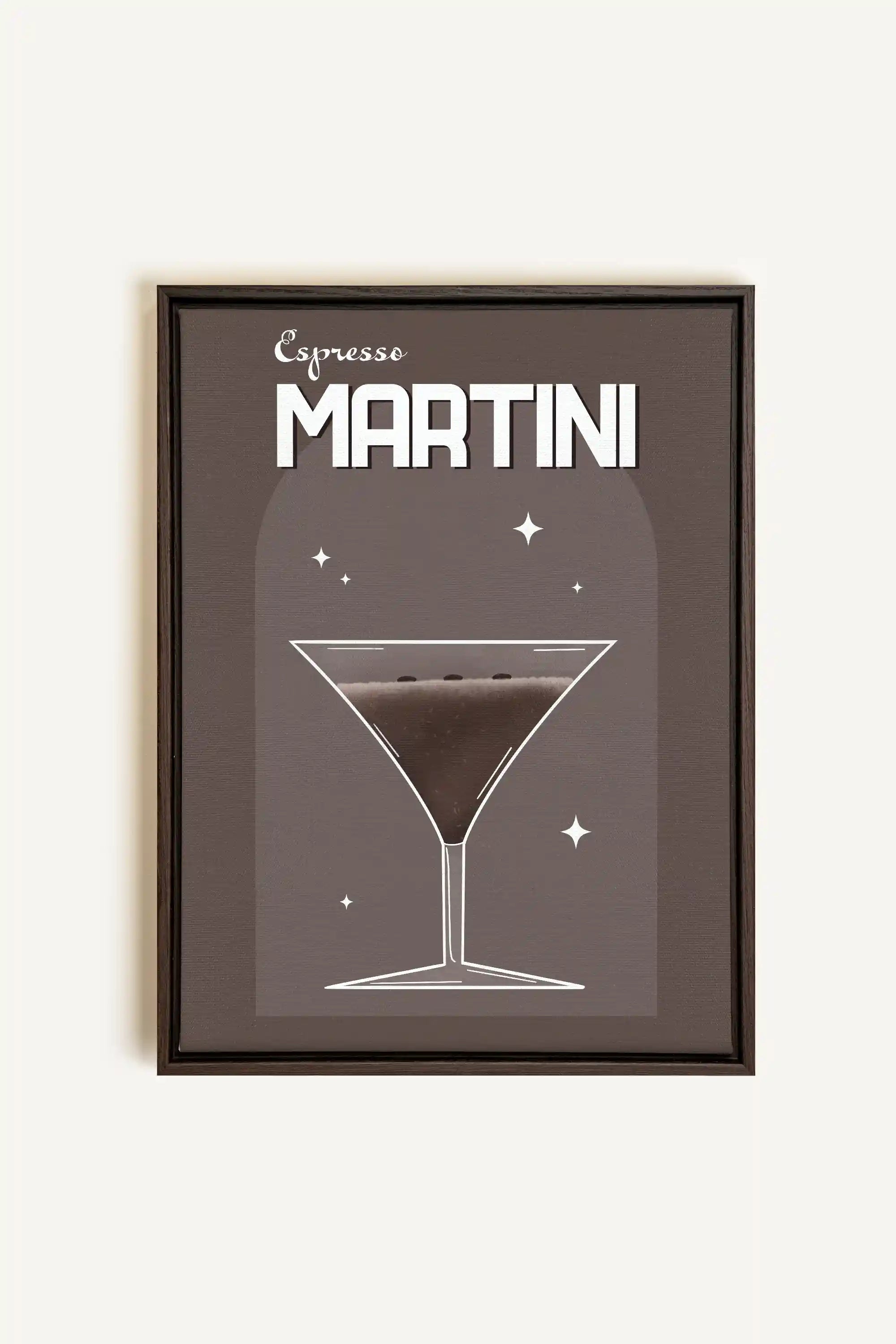 ESPRESSO MARTINI, Oeuvre sur toile étirée, encadré Brun Noyer