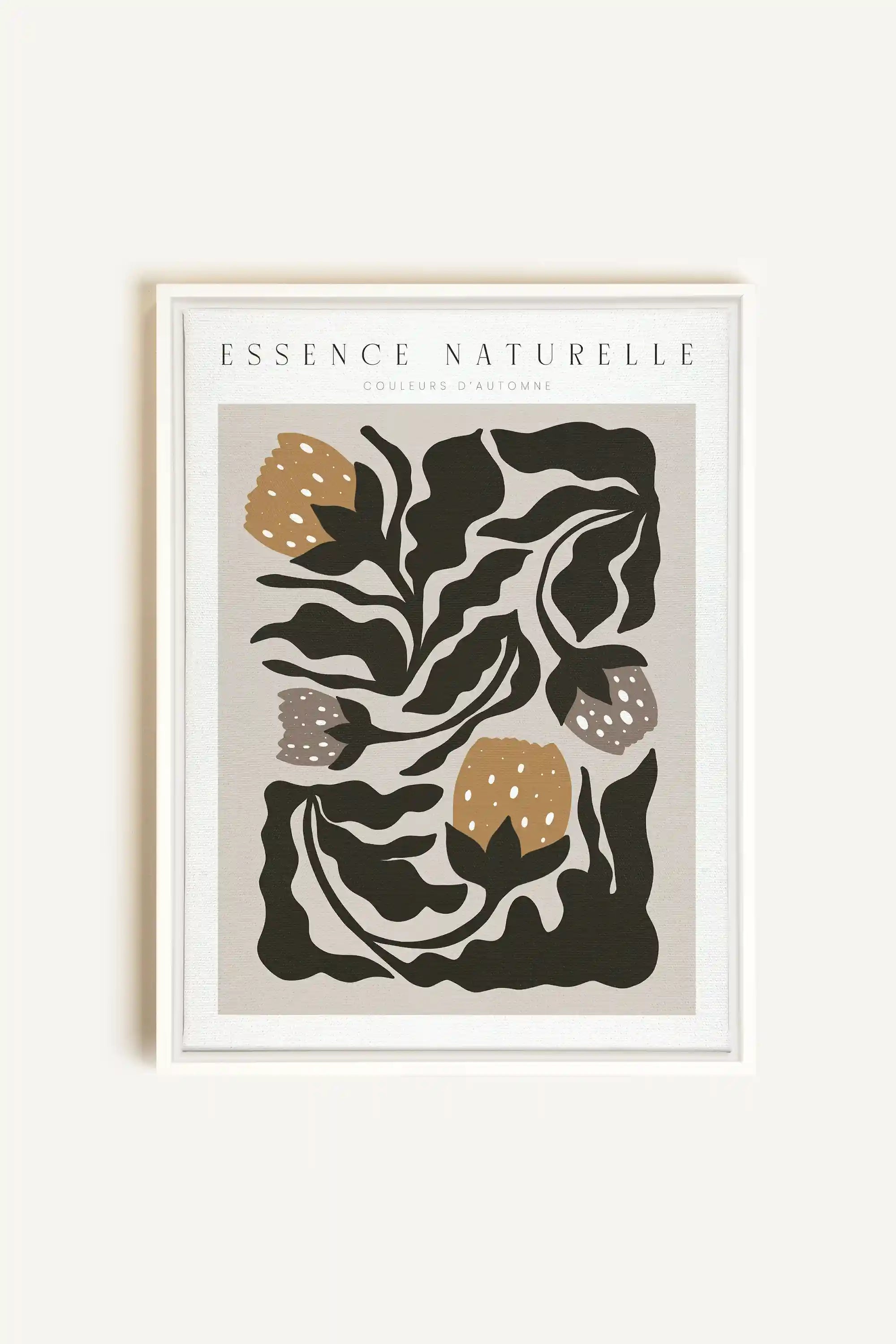 ESSENCE NATURELLE, Oeuvre sur toile étirée, encadré Blanc