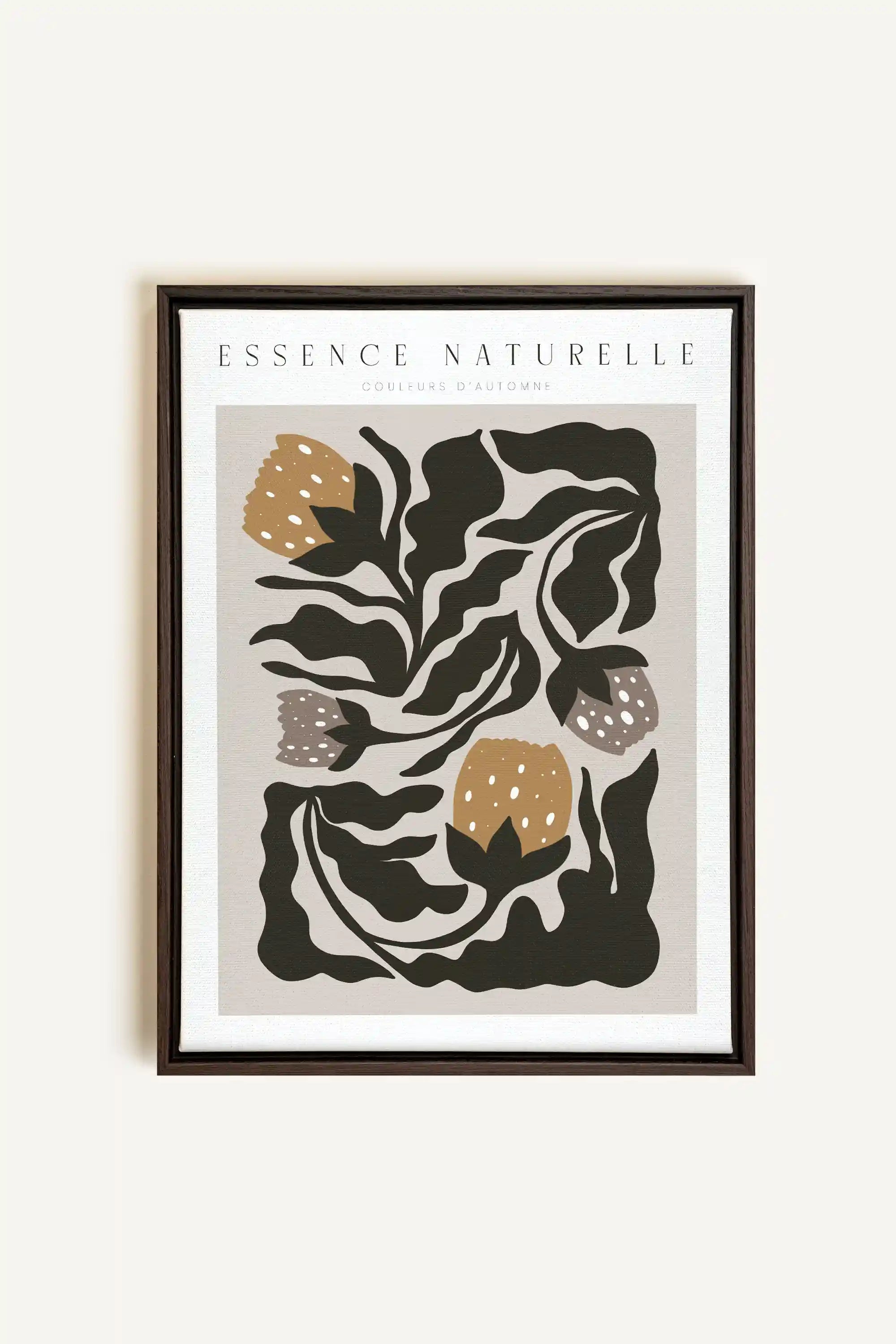 ESSENCE NATURELLE, Artwork on stretched canvas, framed in Walnut Brown