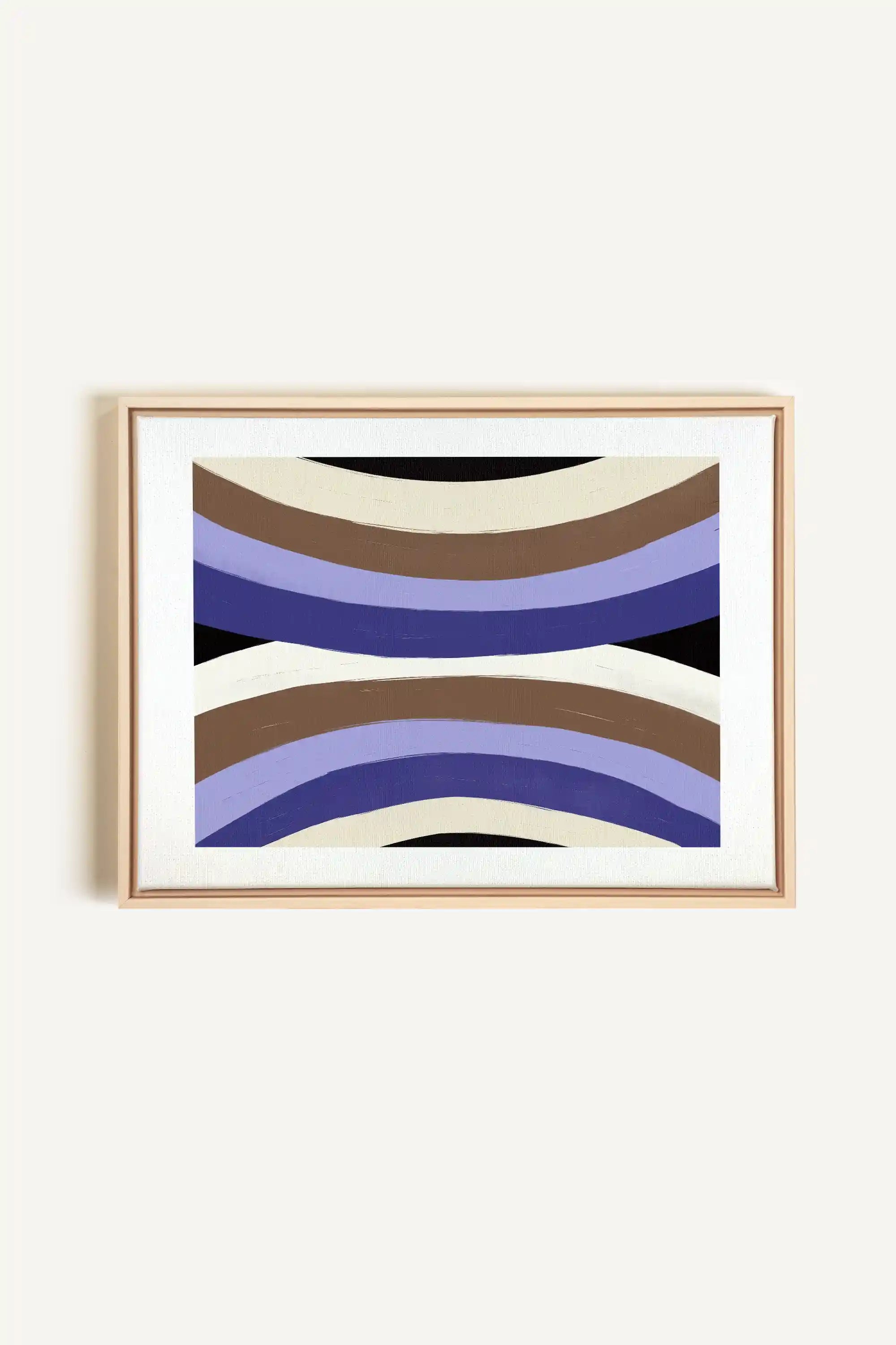 FLOW OF SHADES, Oeuvre sur toile étirée, encadré Naturel Clair