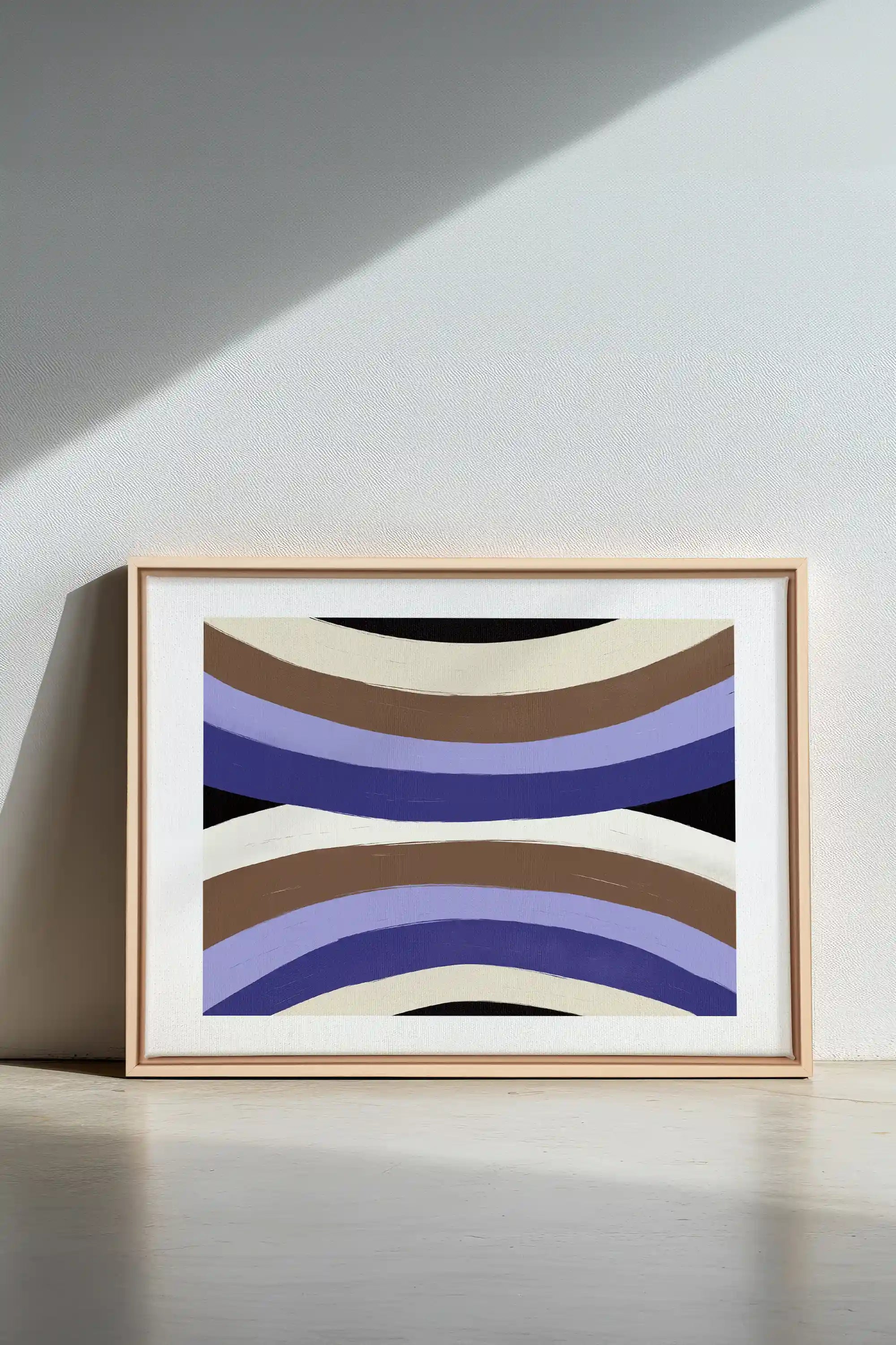 FLOW OF SHADES, Oeuvre sur toile étirée, encadré Naturel Clair