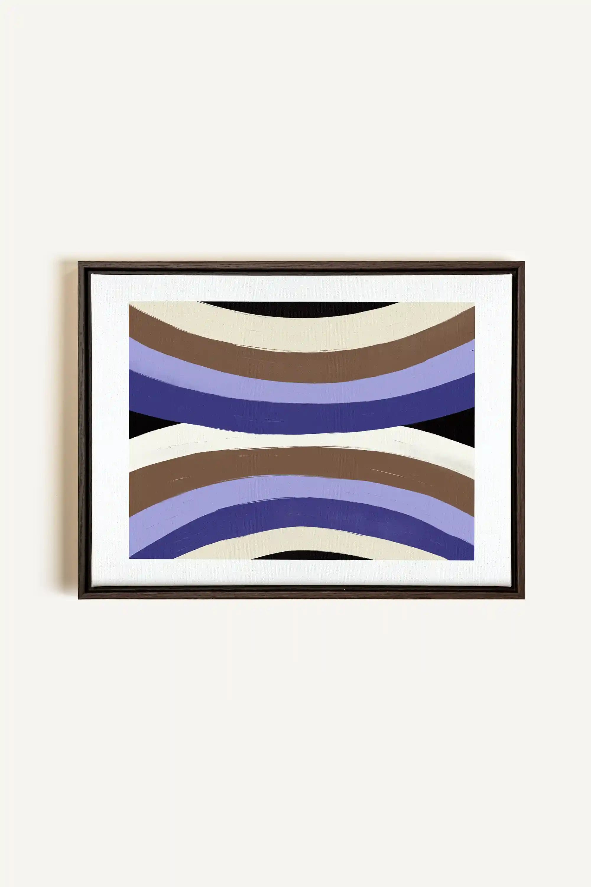 FLOW OF SHADES, Oeuvre sur toile étirée, encadré Brun Noyer